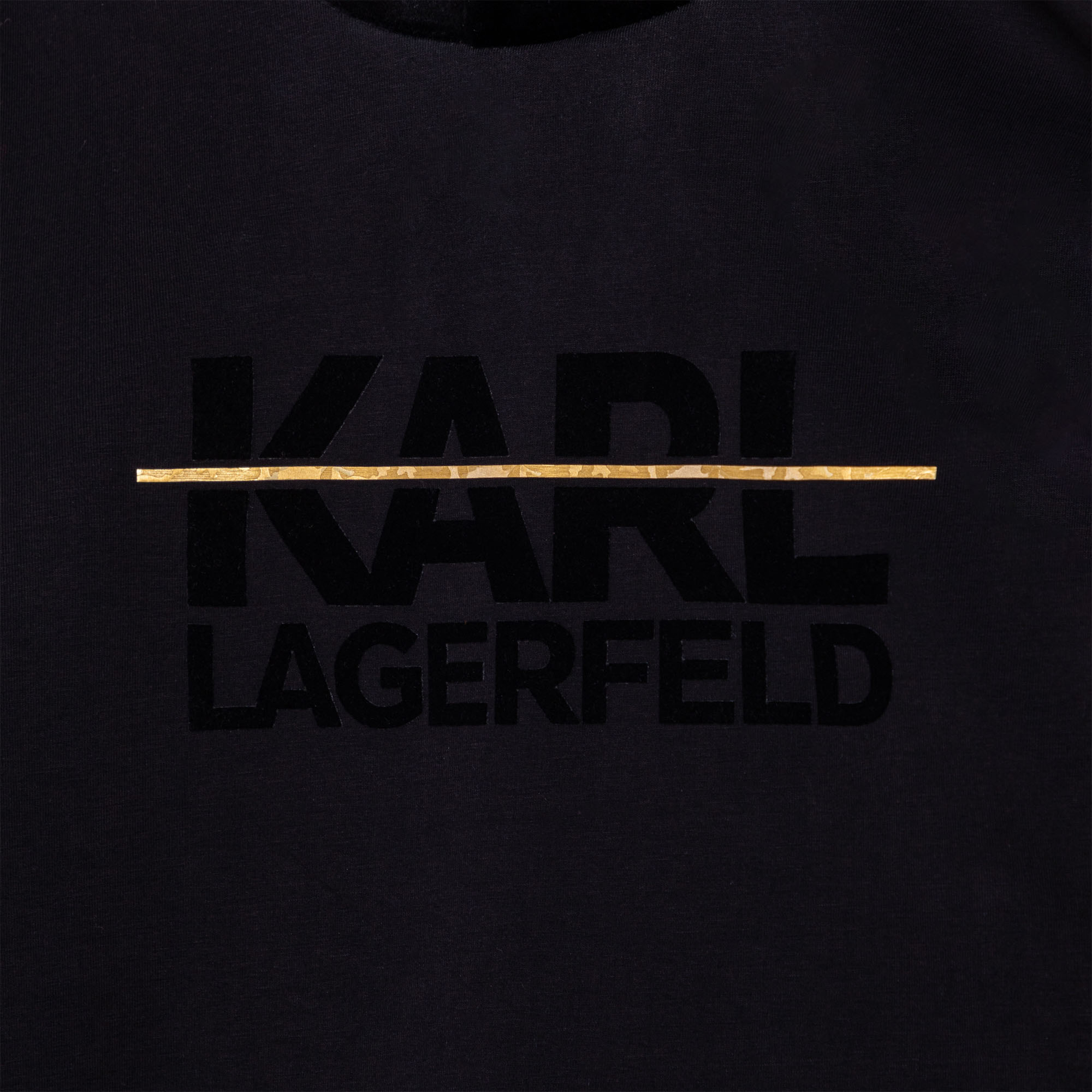 Sweater met capuchon van twee materialen KARL LAGERFELD KIDS Voor