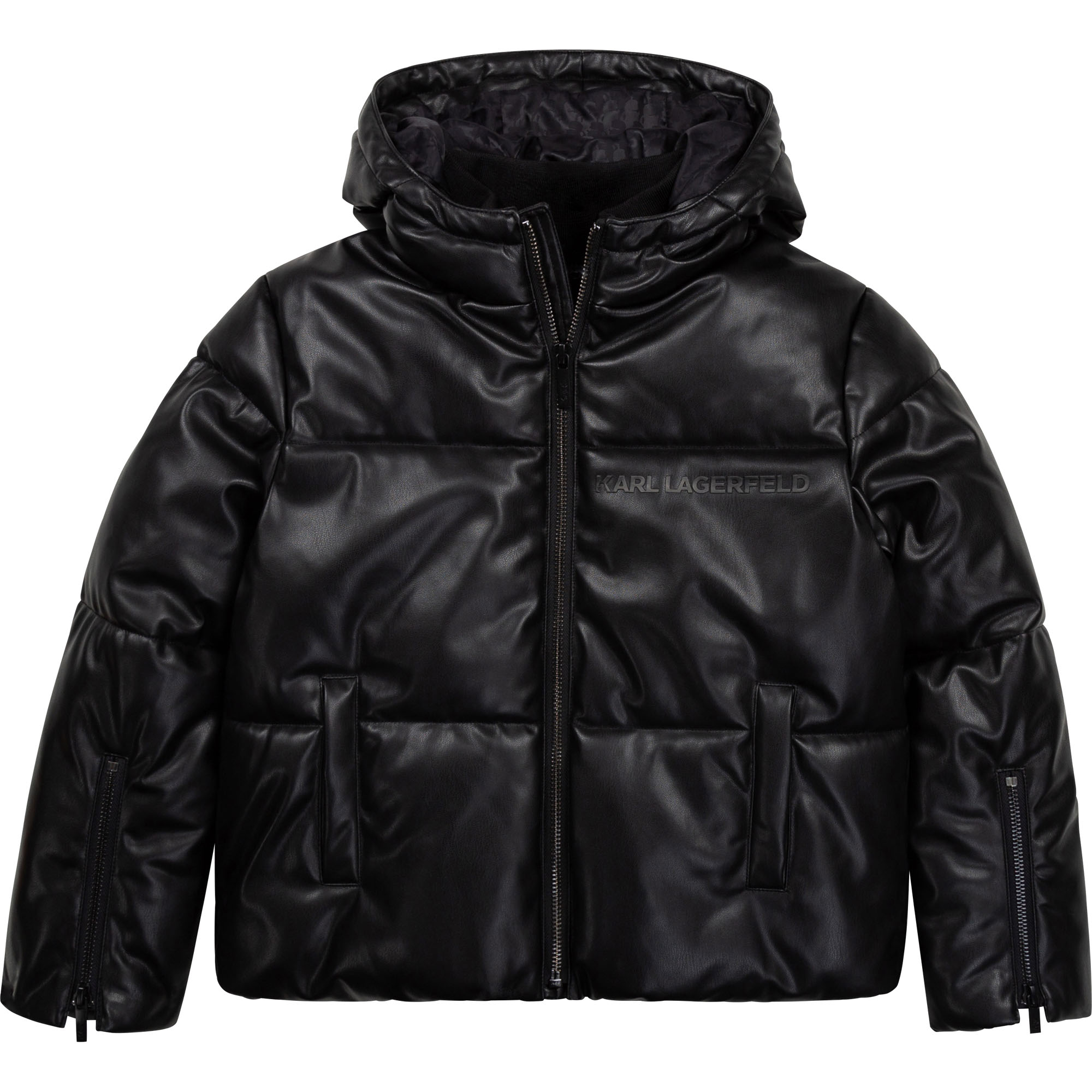Leather-effect puffer jacket KARL LAGERFELD KIDS for BOY