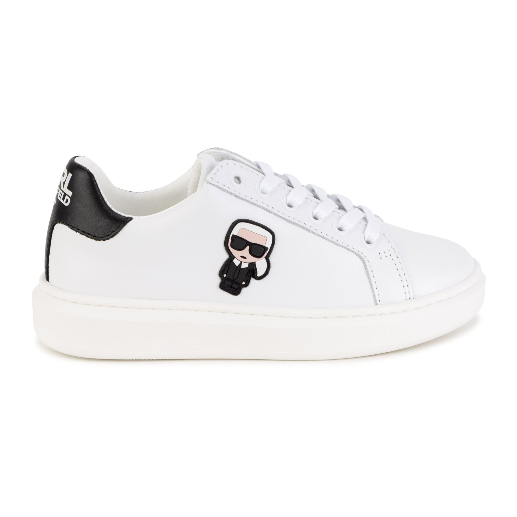 Laced leather low-top trainers KARL LAGERFELD KIDS for BOY