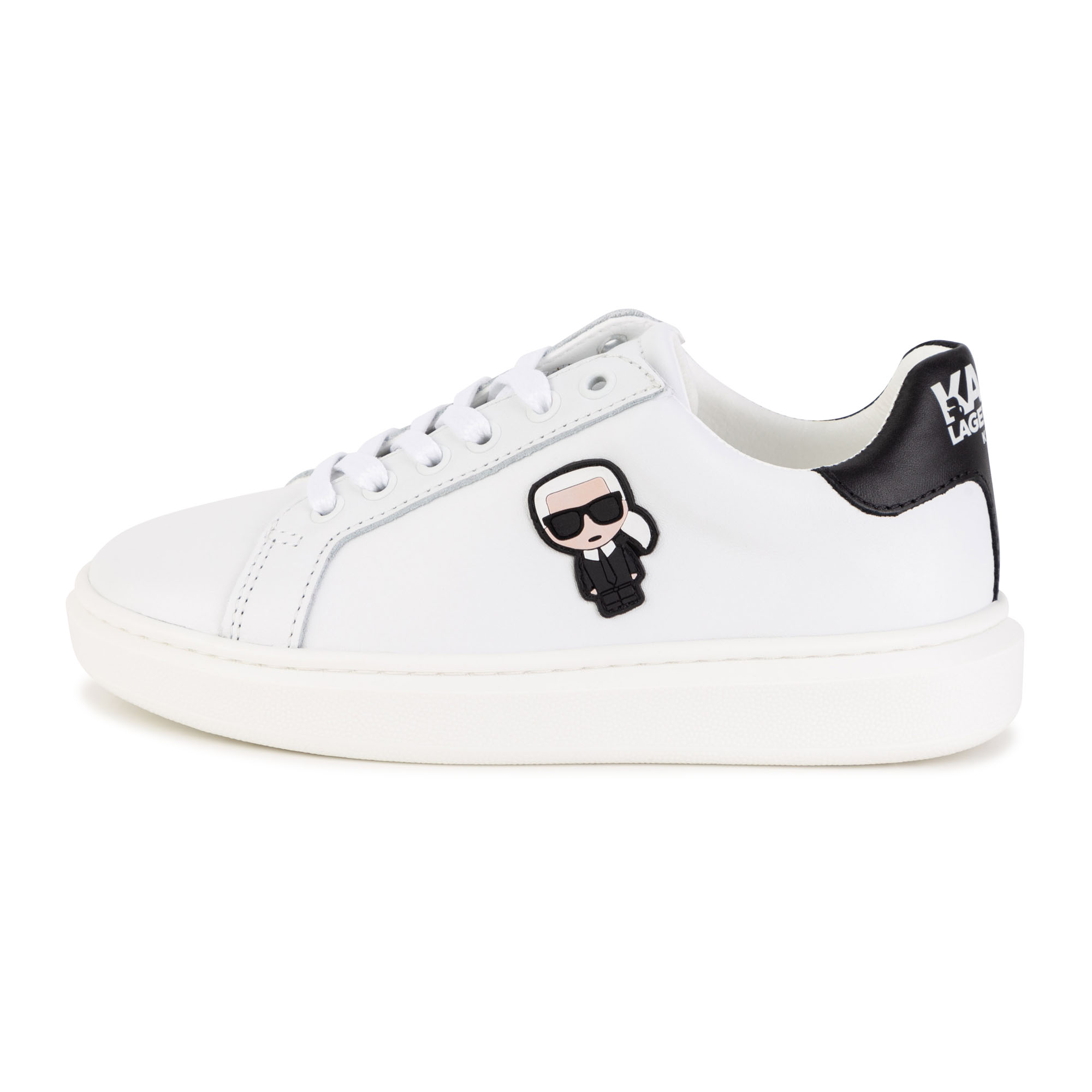 Laced leather low-top sneakers KARL LAGERFELD KIDS for BOY