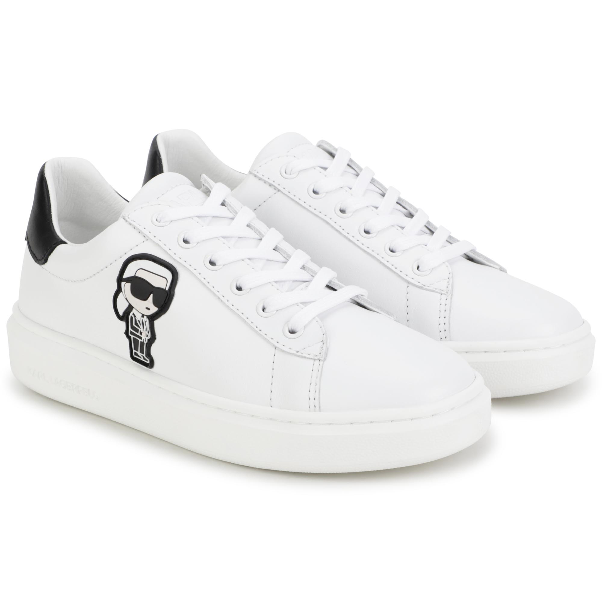 Leather lace-up trainers KARL LAGERFELD KIDS for BOY