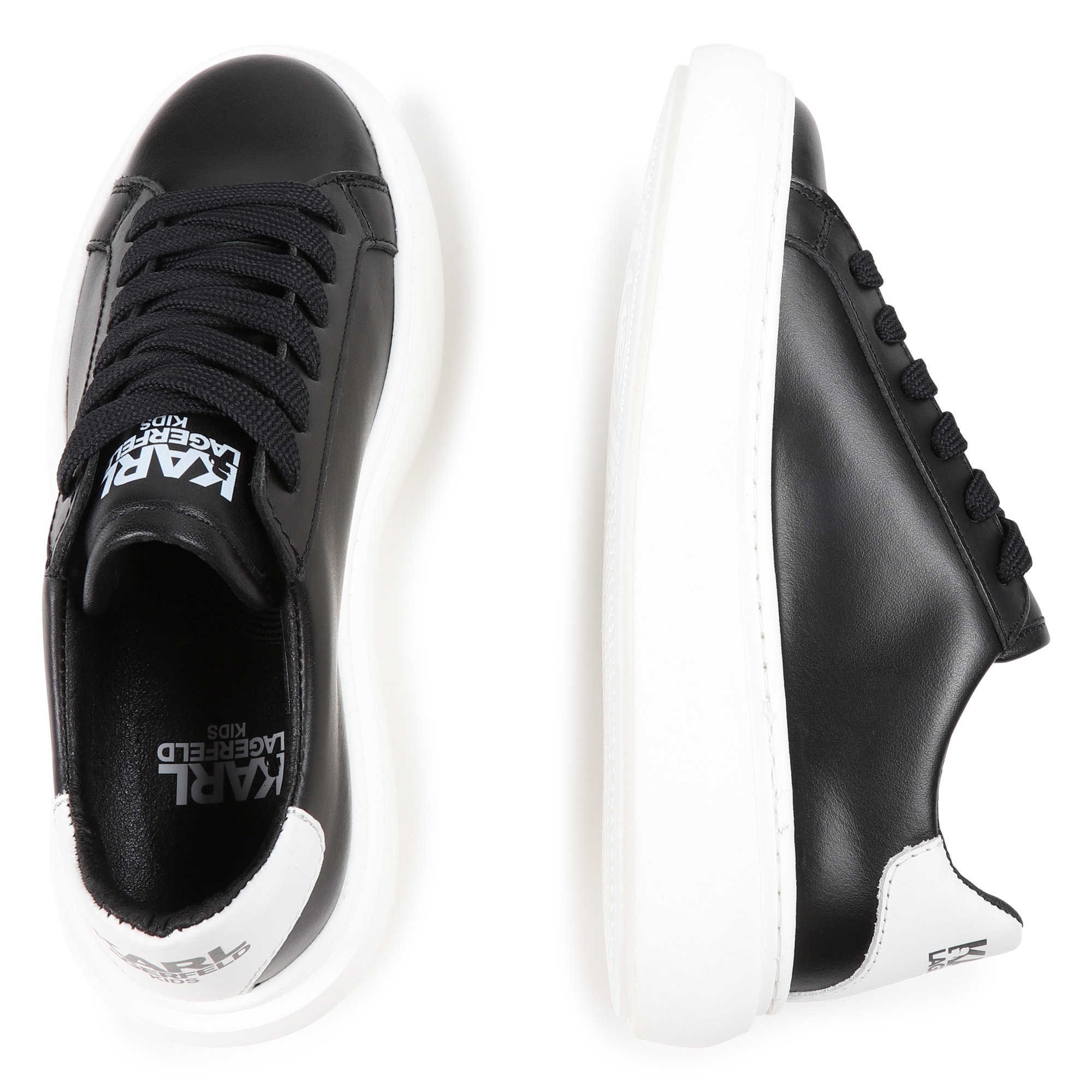 Leather lace-up trainers KARL LAGERFELD KIDS for BOY