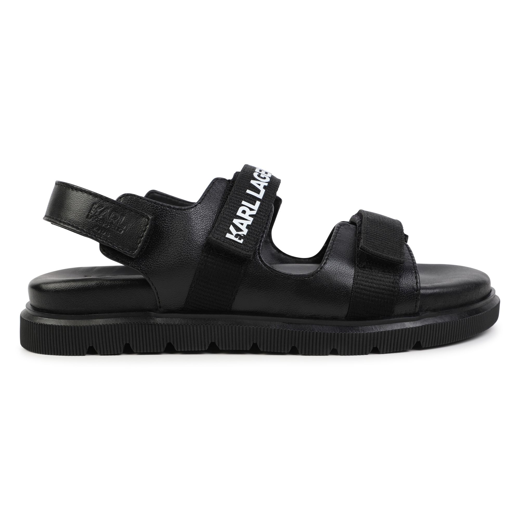 Hook-and-loop leather sandals KARL LAGERFELD KIDS for BOY