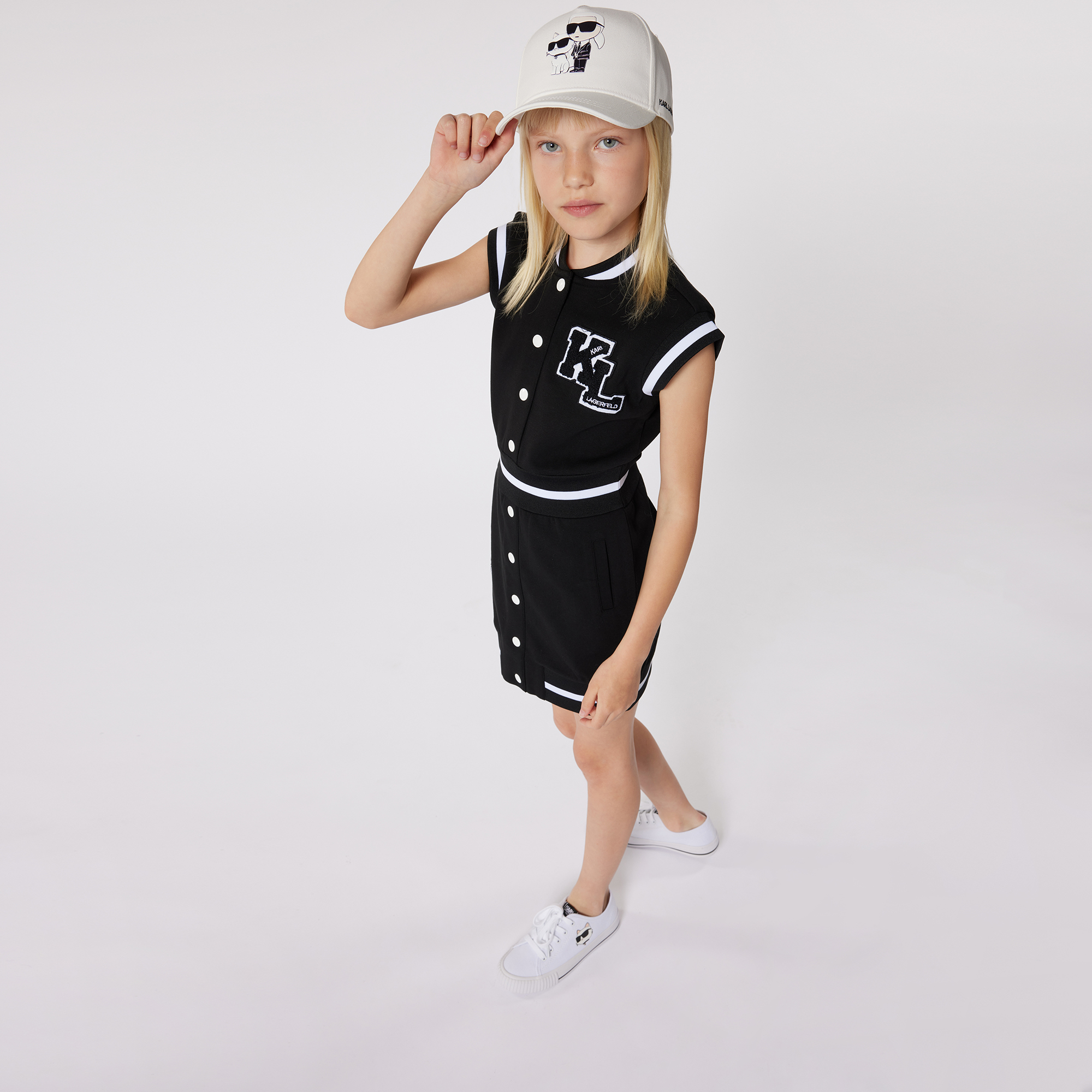 Short fitted button-down dress KARL LAGERFELD KIDS for GIRL