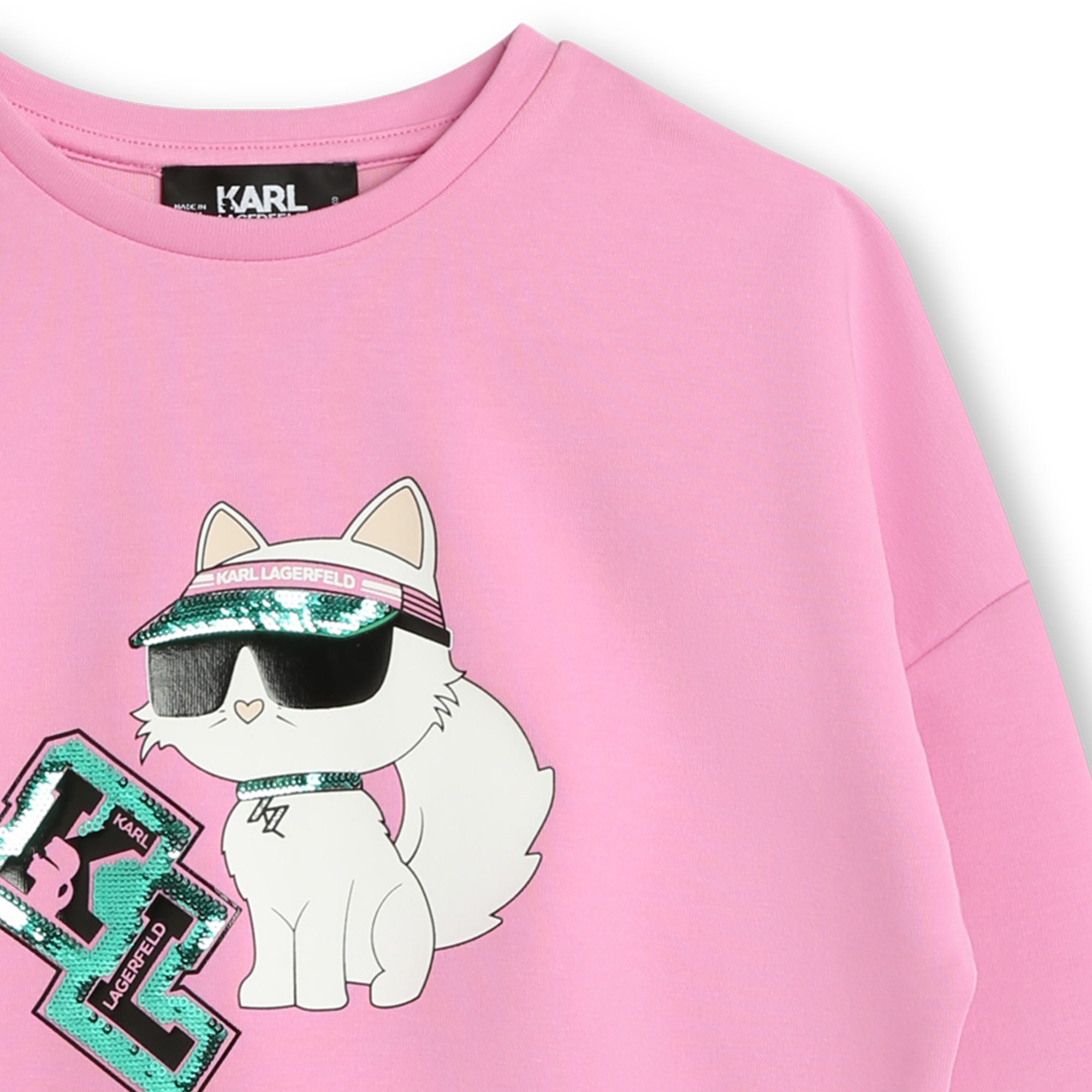 Printed sequin sweatshirt KARL LAGERFELD KIDS for GIRL