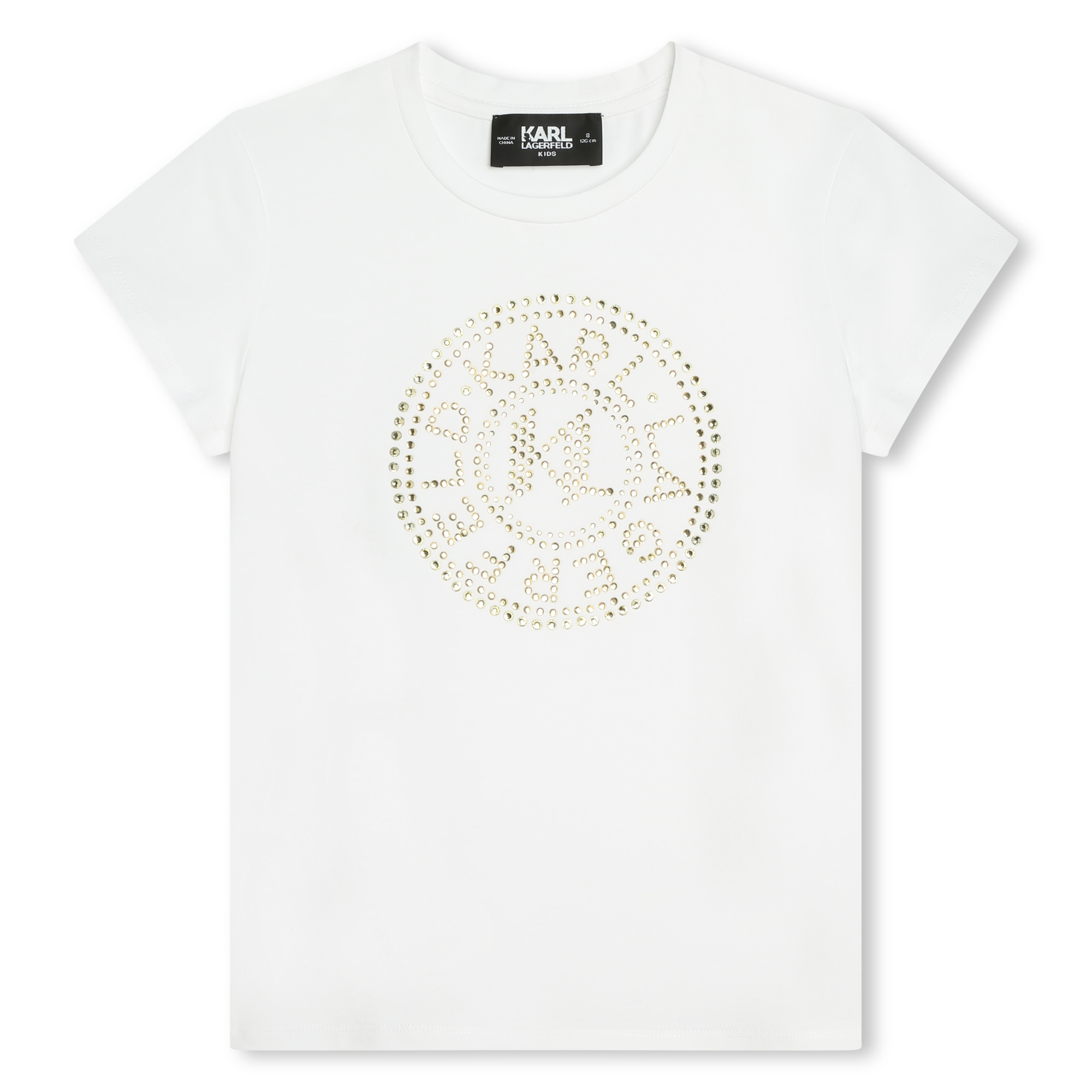 T-shirt avec logo en strass KARL LAGERFELD KIDS pour FILLE