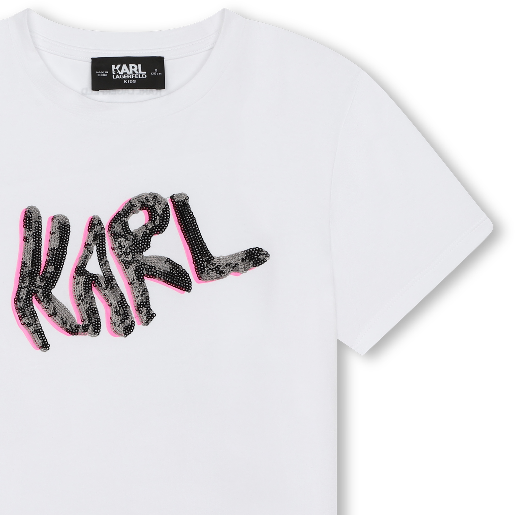 T-shirt with sequin logo KARL LAGERFELD KIDS for GIRL