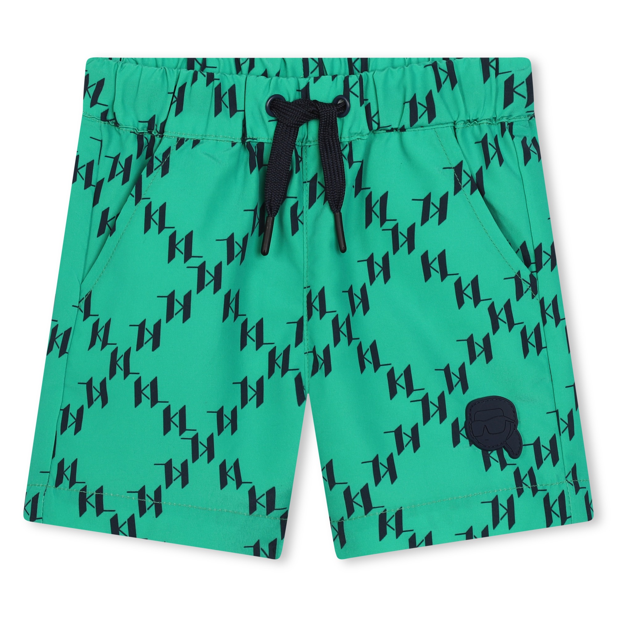 Karl Lagerfeld Kids logo-print cotton-blend shorts - Green