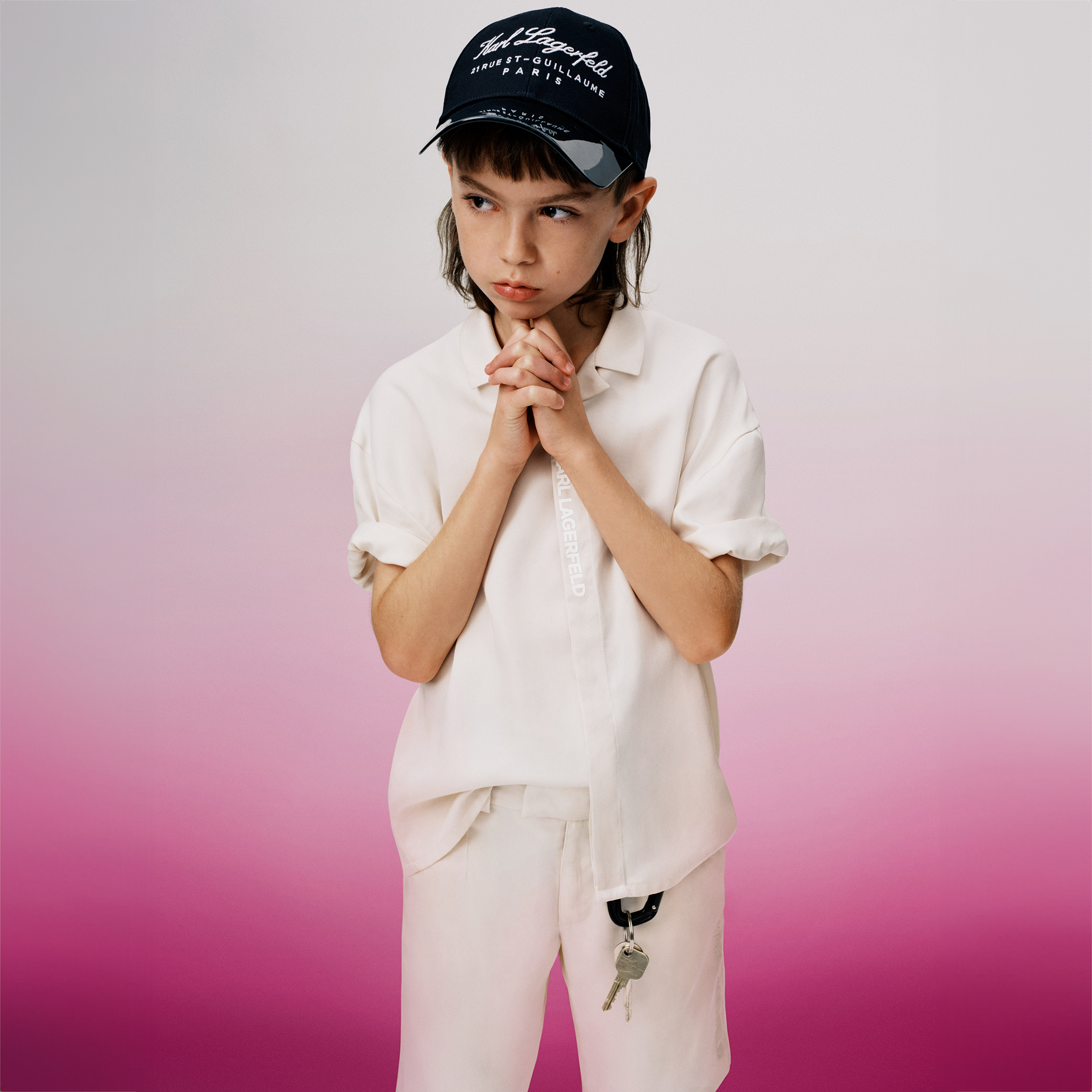 Cotton baseball cap KARL LAGERFELD KIDS for GIRL