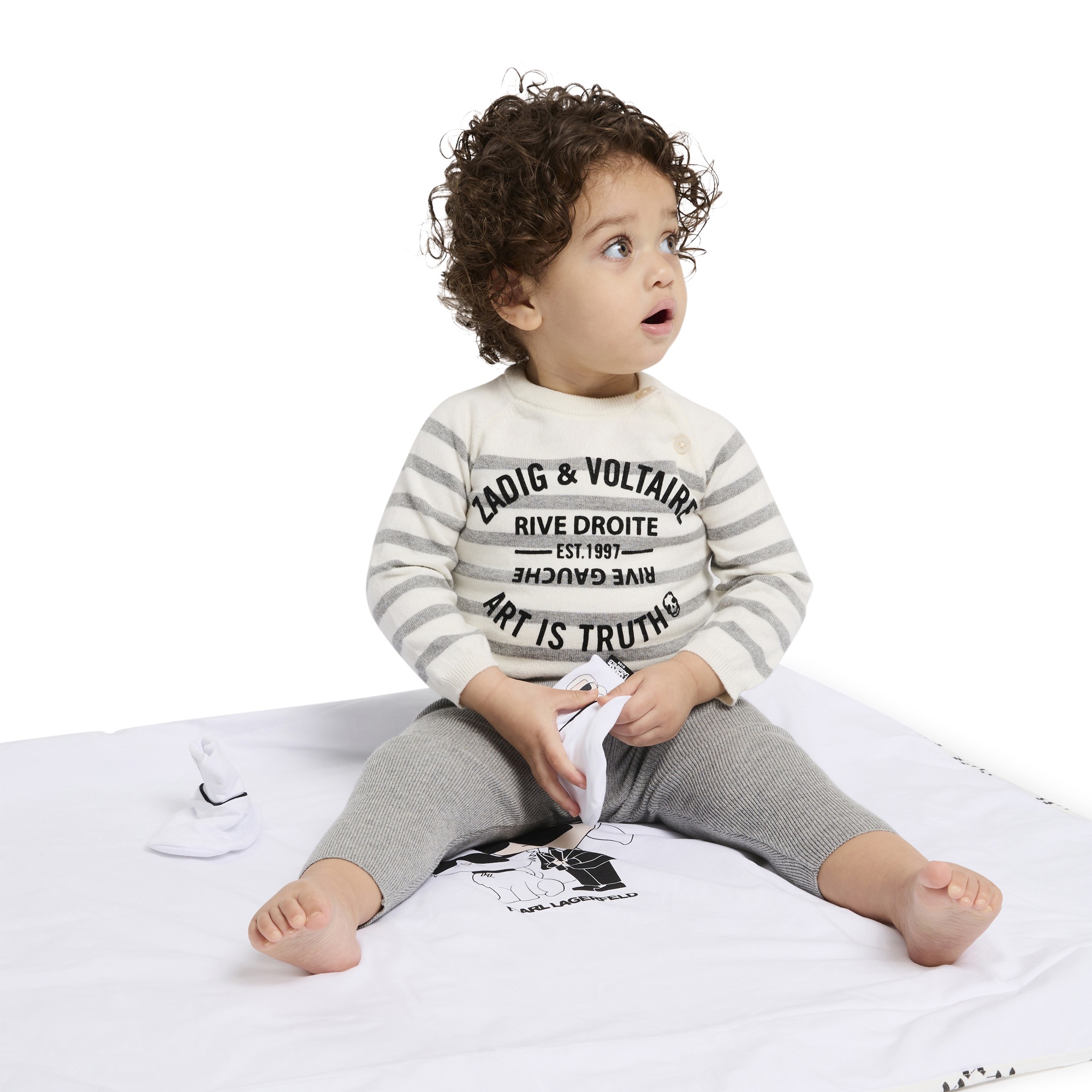 Quilted patterned blanket KARL LAGERFELD KIDS for UNISEX