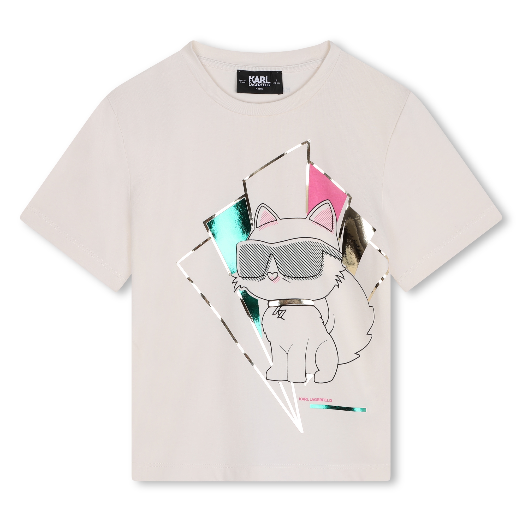 T-shirt con stampa applicata KARL LAGERFELD KIDS Per BAMBINA