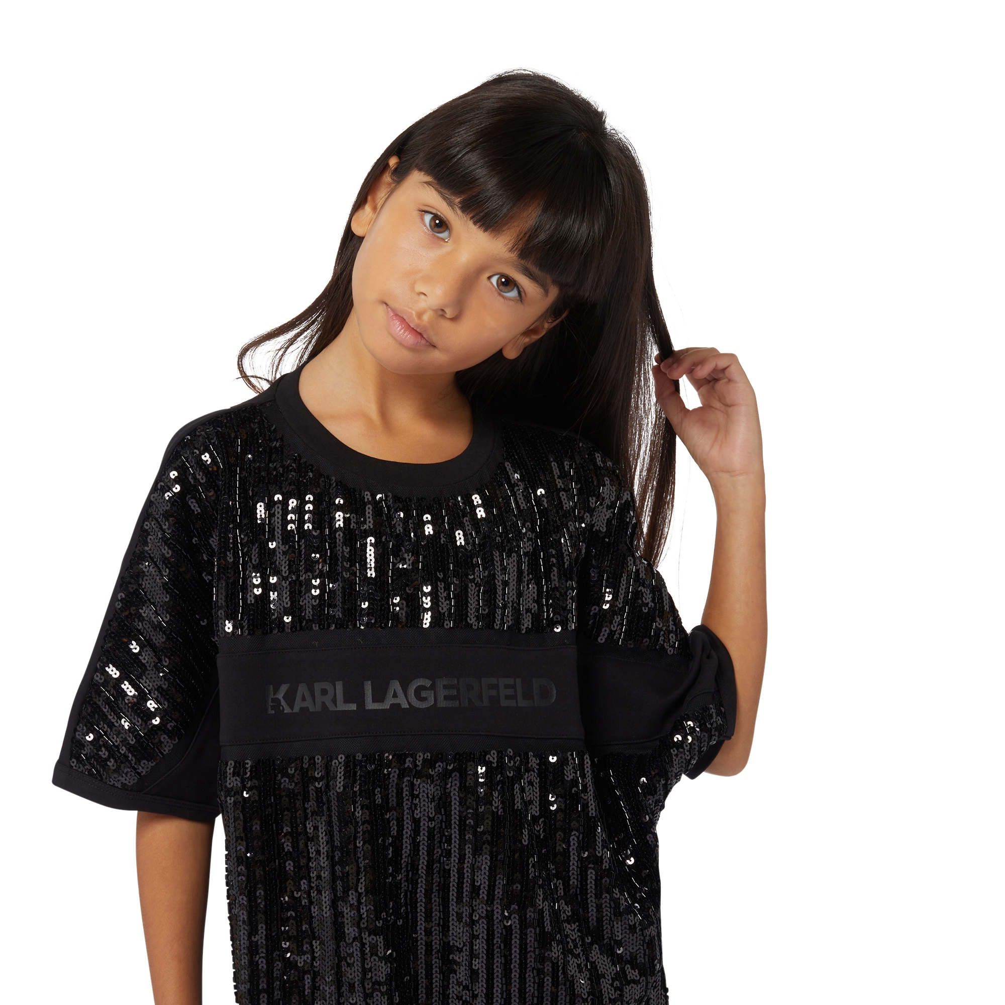 Beaded and sequinned dress KARL LAGERFELD KIDS for GIRL