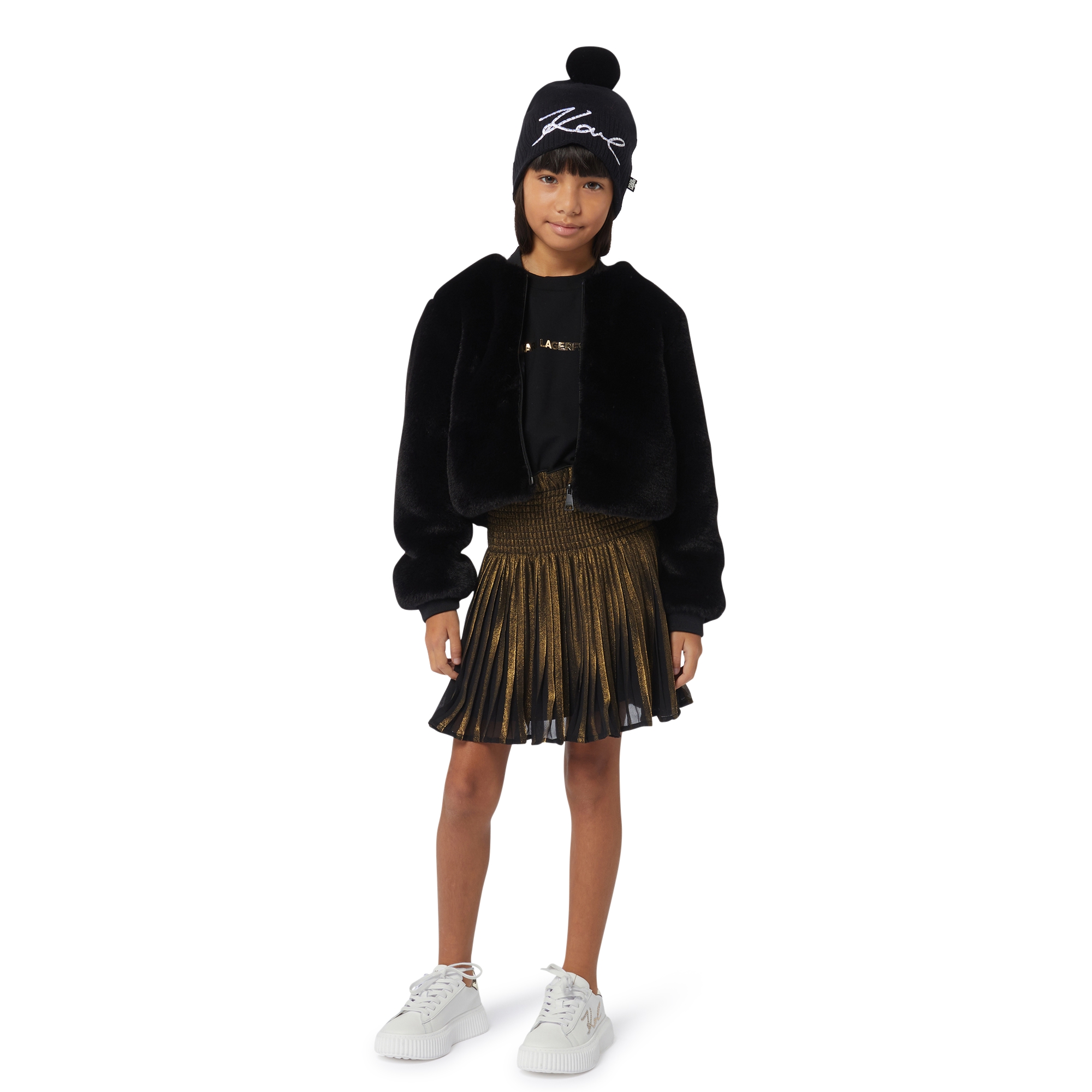 Jurk uit meerdere stoffen KARL LAGERFELD KIDS Voor