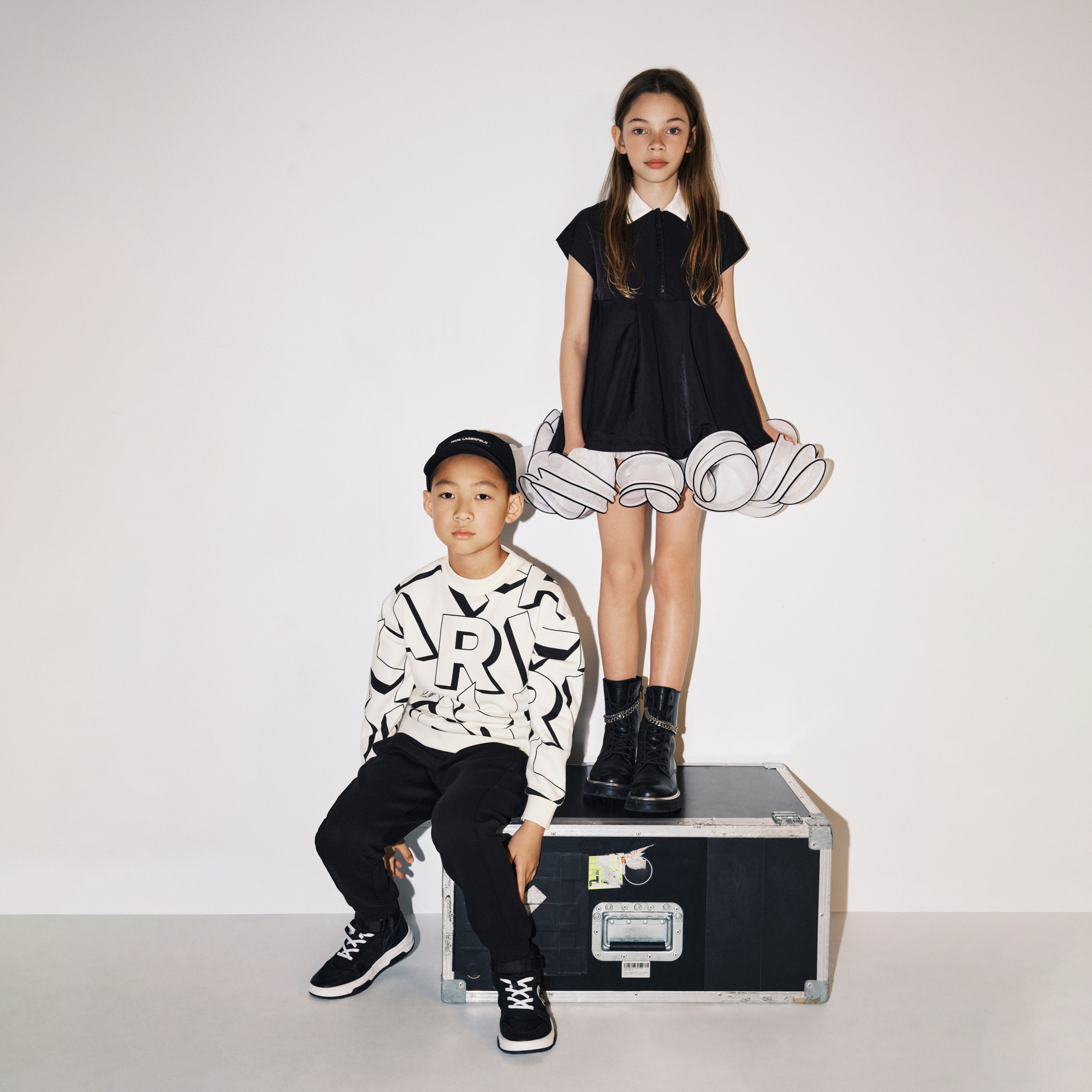 Robe de cérémonie zippée KARL LAGERFELD KIDS pour FILLE