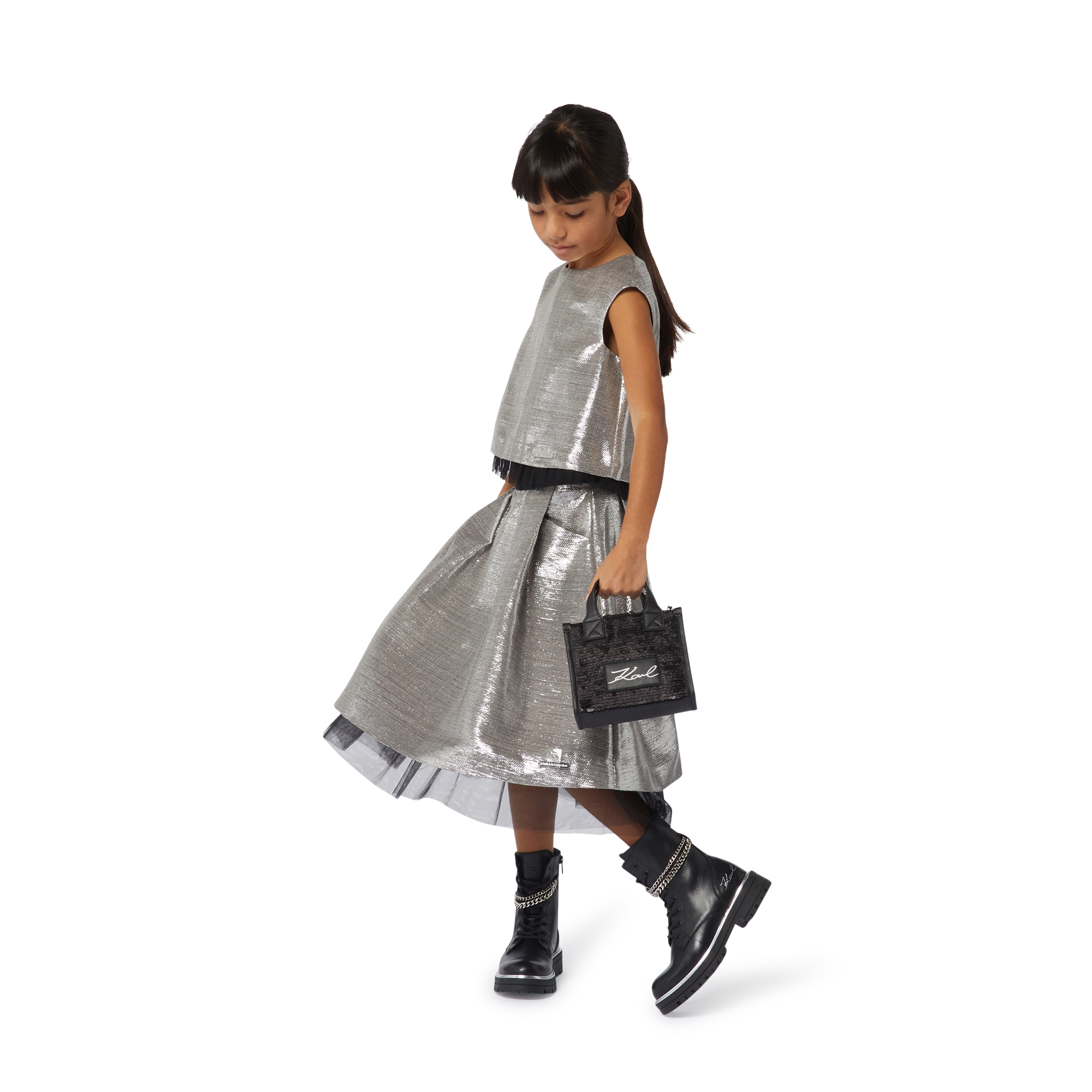 Metallic-Midi-Rock KARL LAGERFELD KIDS Für MÄDCHEN