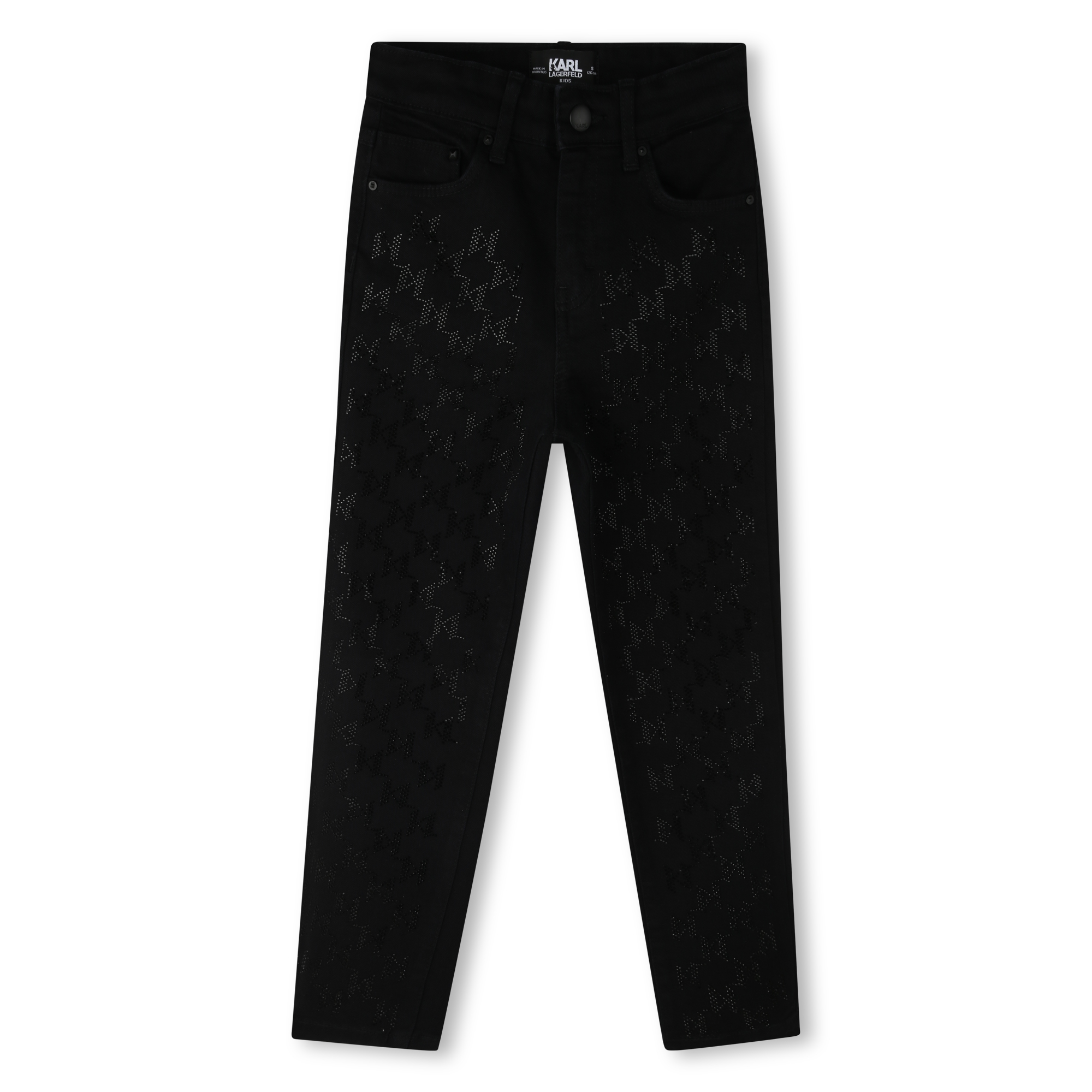 Jean droit avec sigle en strass KARL LAGERFELD KIDS pour FILLE