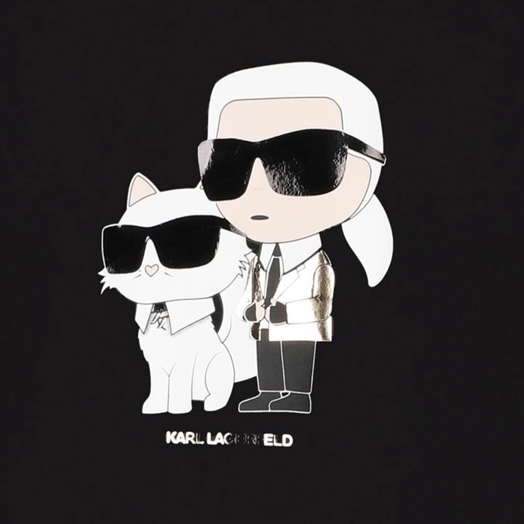 T-shirt avec imprimé placé KARL LAGERFELD KIDS pour FILLE