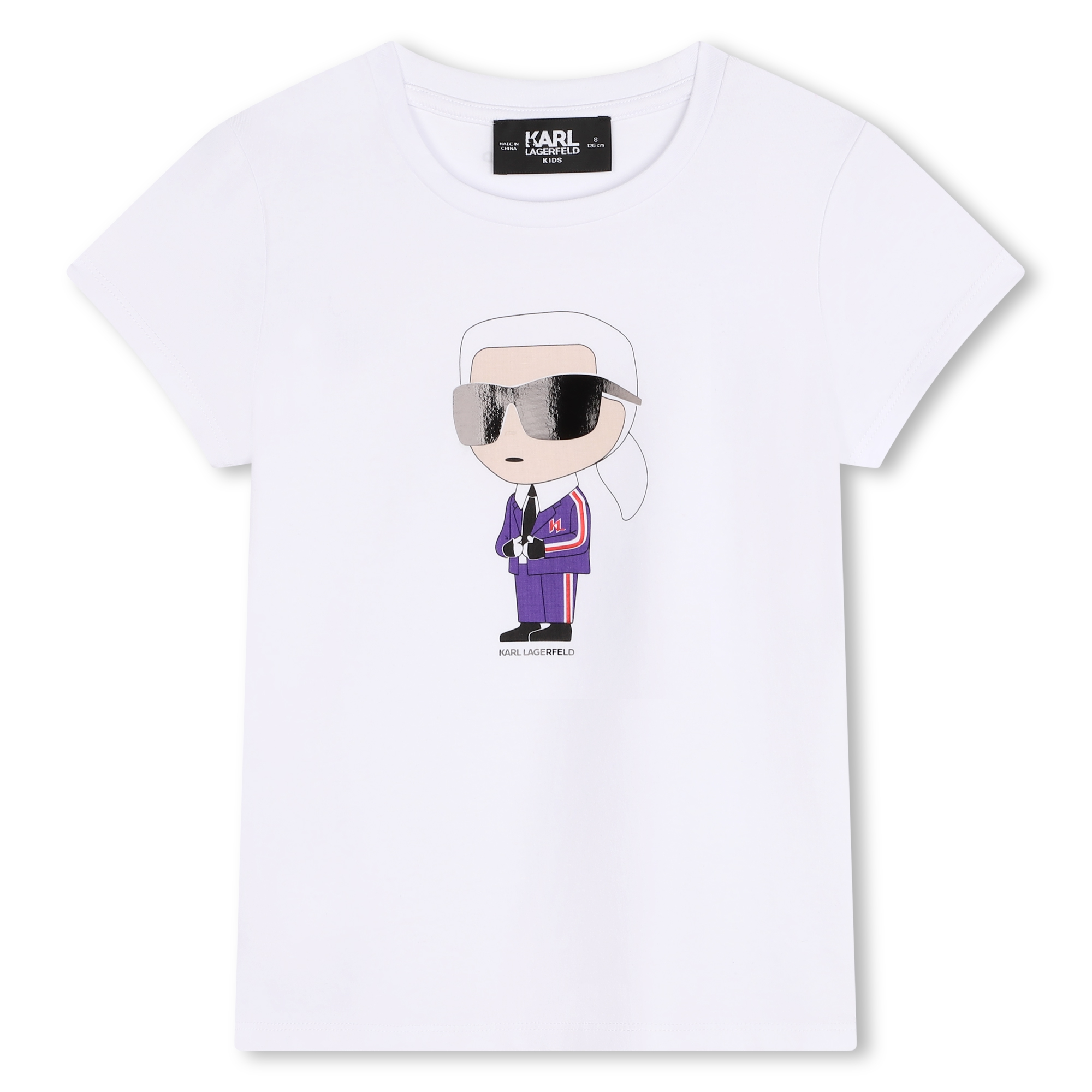 T-shirt avec imprimé placé KARL LAGERFELD KIDS pour FILLE