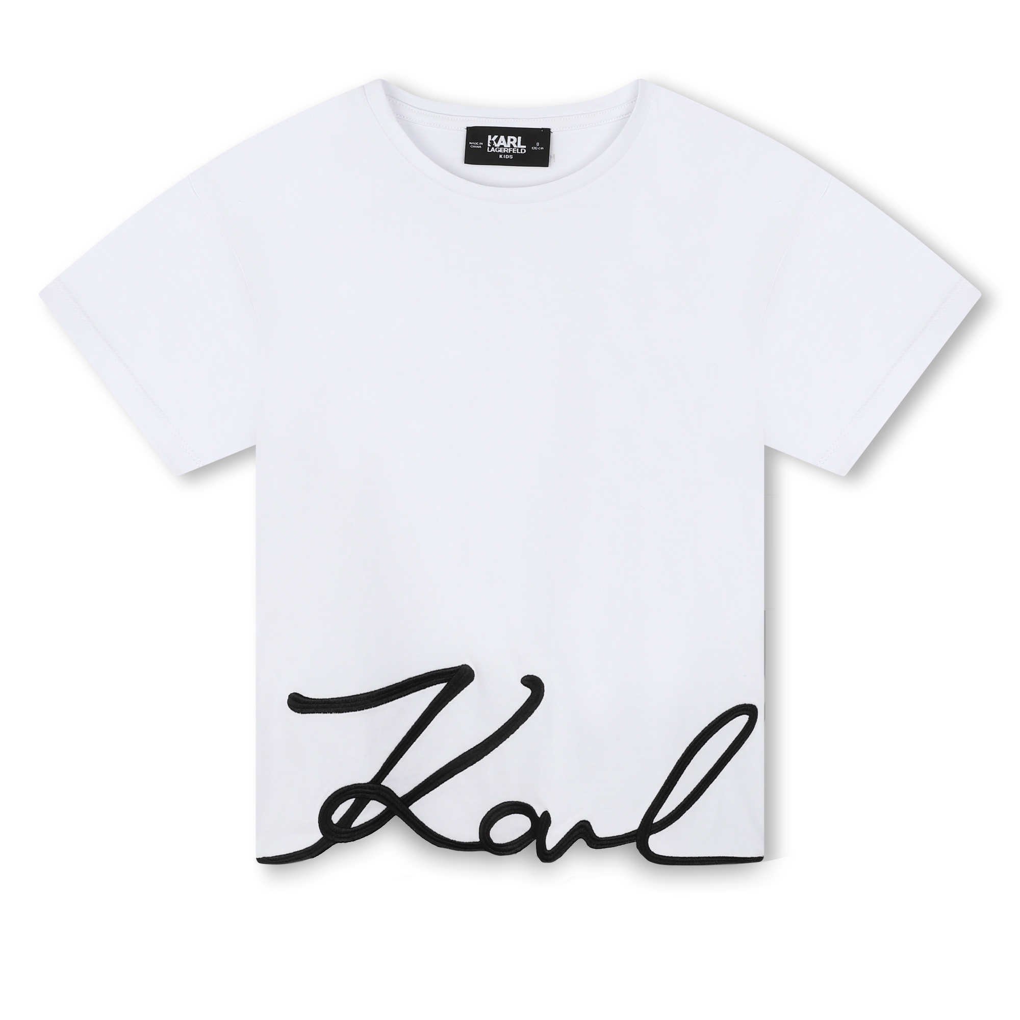 T-shirt with logo embroidery KARL LAGERFELD KIDS for GIRL