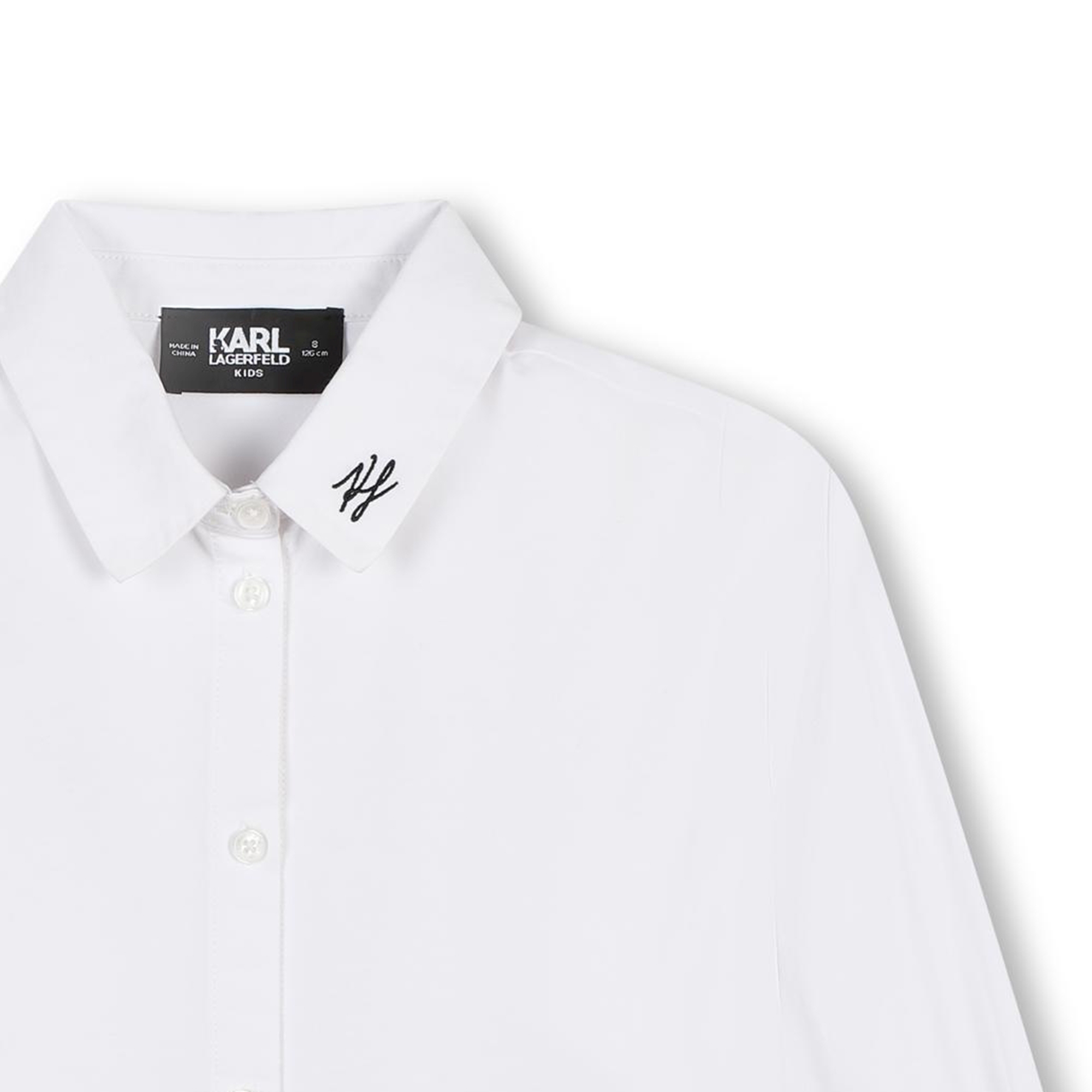 Chemise avec logo brodé KARL LAGERFELD KIDS pour FILLE