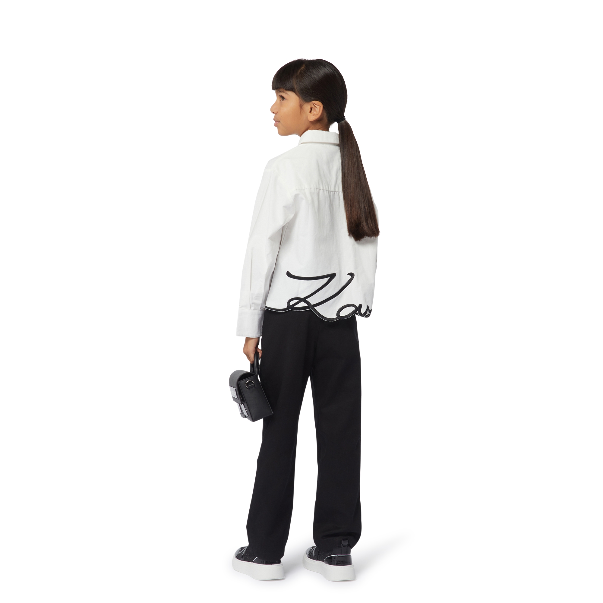 Overhemd met geborduurd logo KARL LAGERFELD KIDS Voor