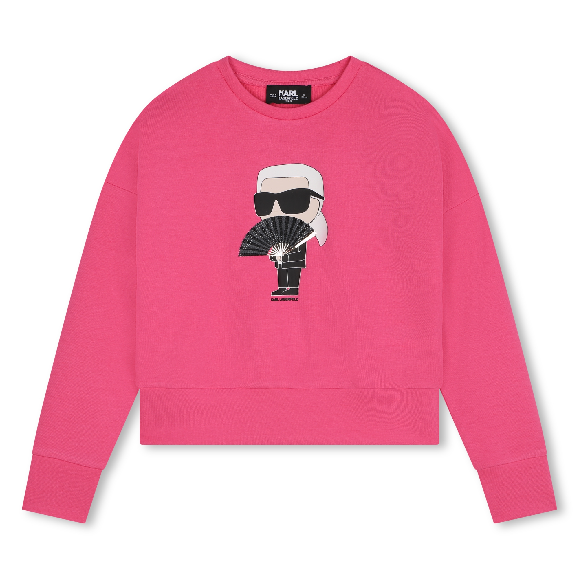 Sweat-shirt imprimé à strass KARL LAGERFELD KIDS pour FILLE