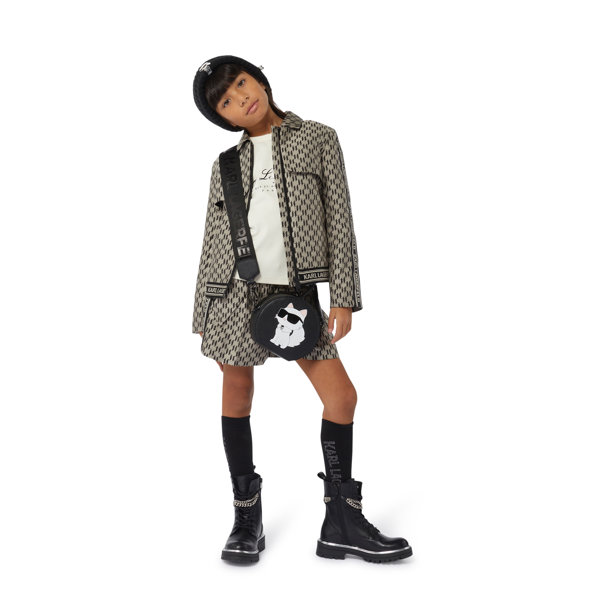 Shorts da cerimonia stampati KARL LAGERFELD KIDS Per BAMBINA