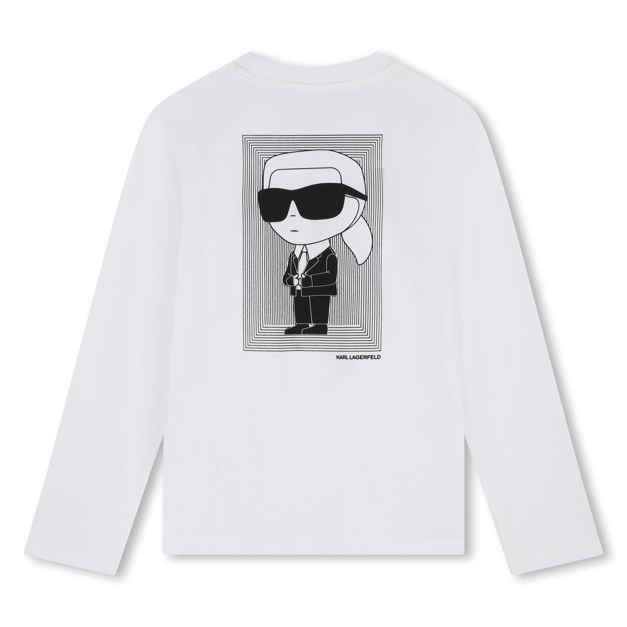 Katoenen T-shirt lange mouwen KARL LAGERFELD KIDS Voor