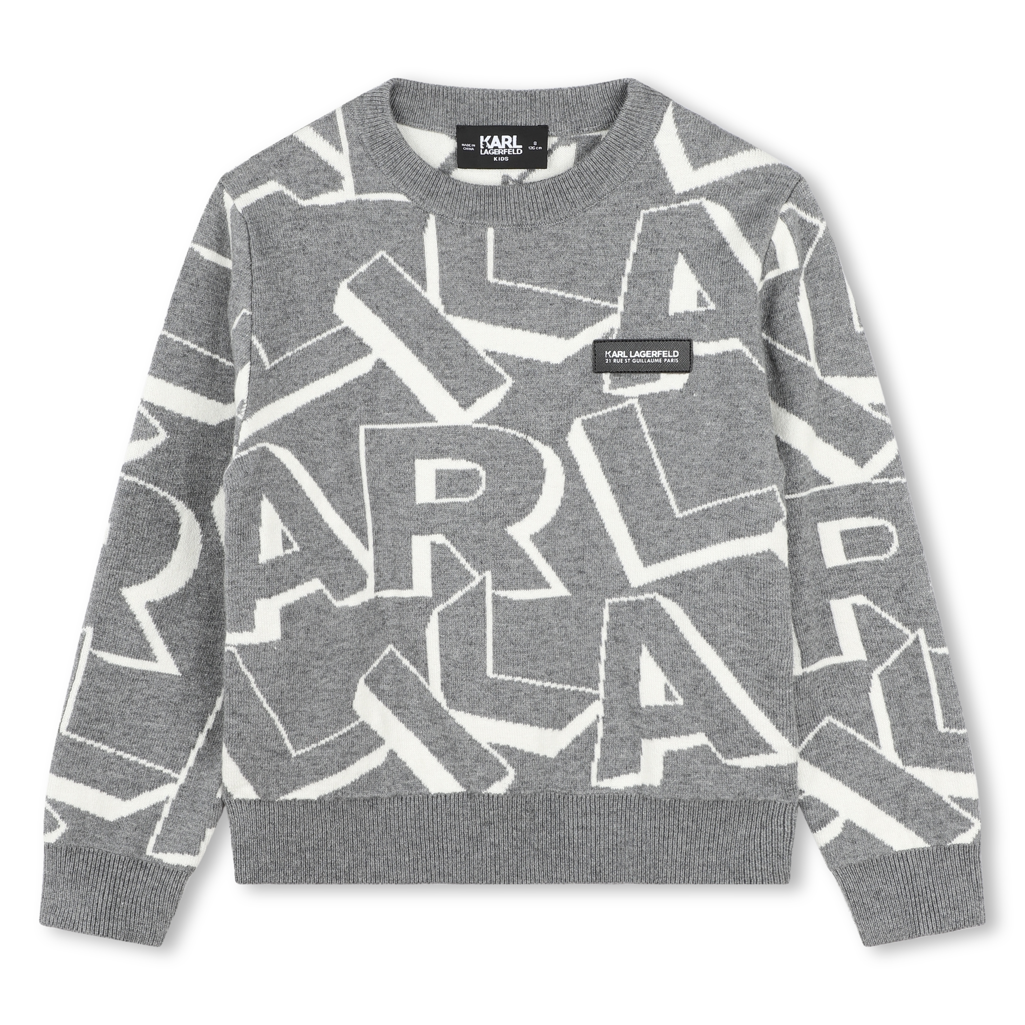 Zweifarbiger Jacquard-Pullover KARL LAGERFELD KIDS Für JUNGE