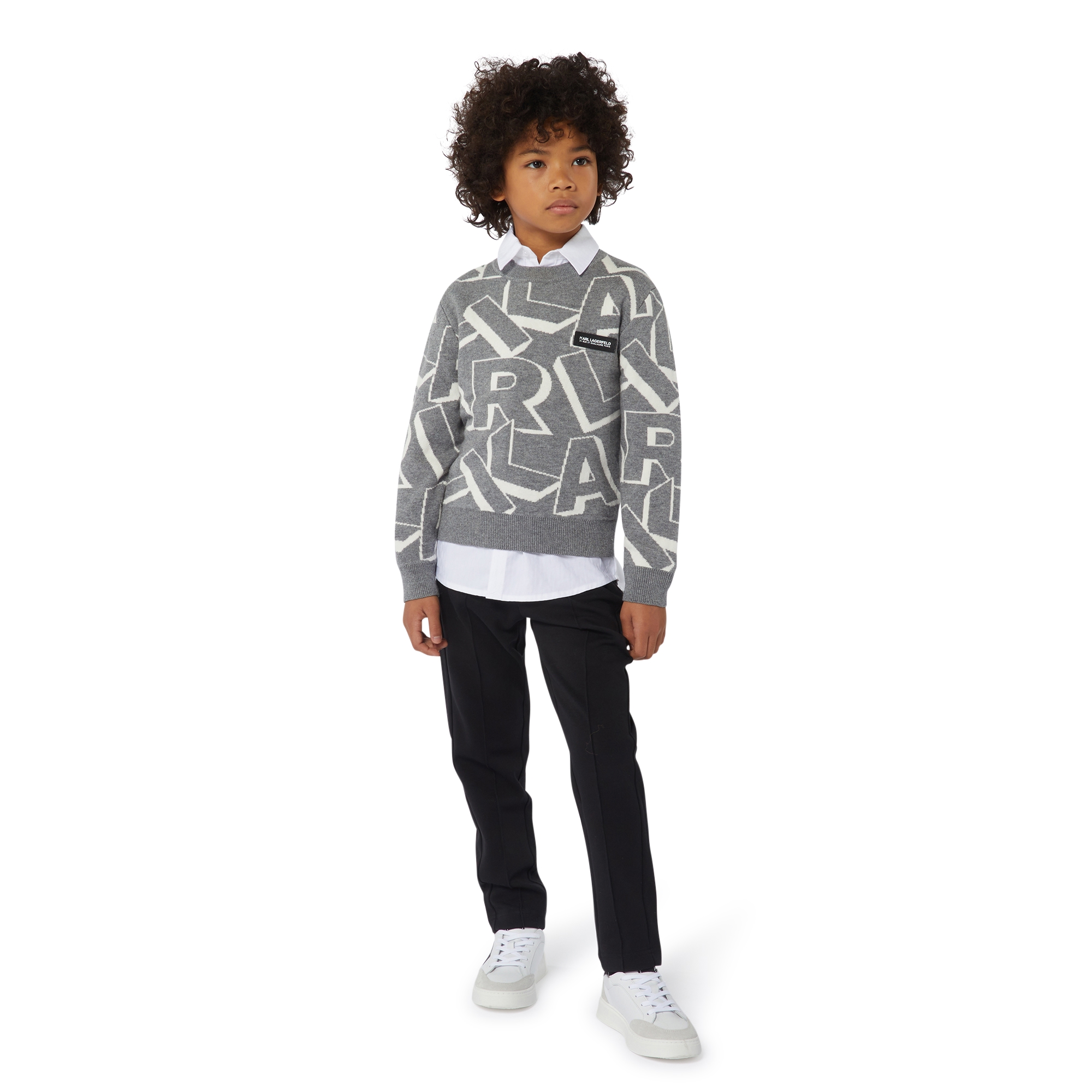 Two-tone jacquard jumper KARL LAGERFELD KIDS for BOY