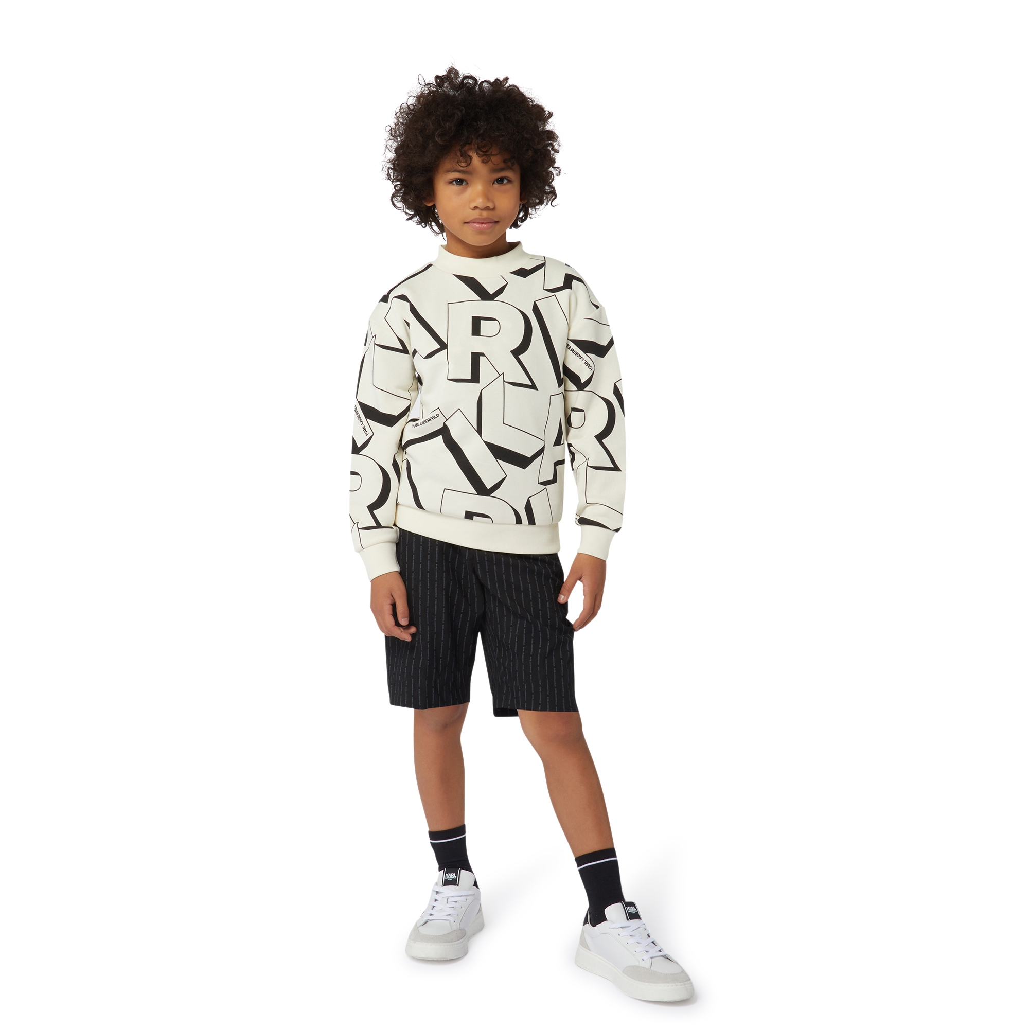 Fleece sweater met print KARL LAGERFELD KIDS Voor