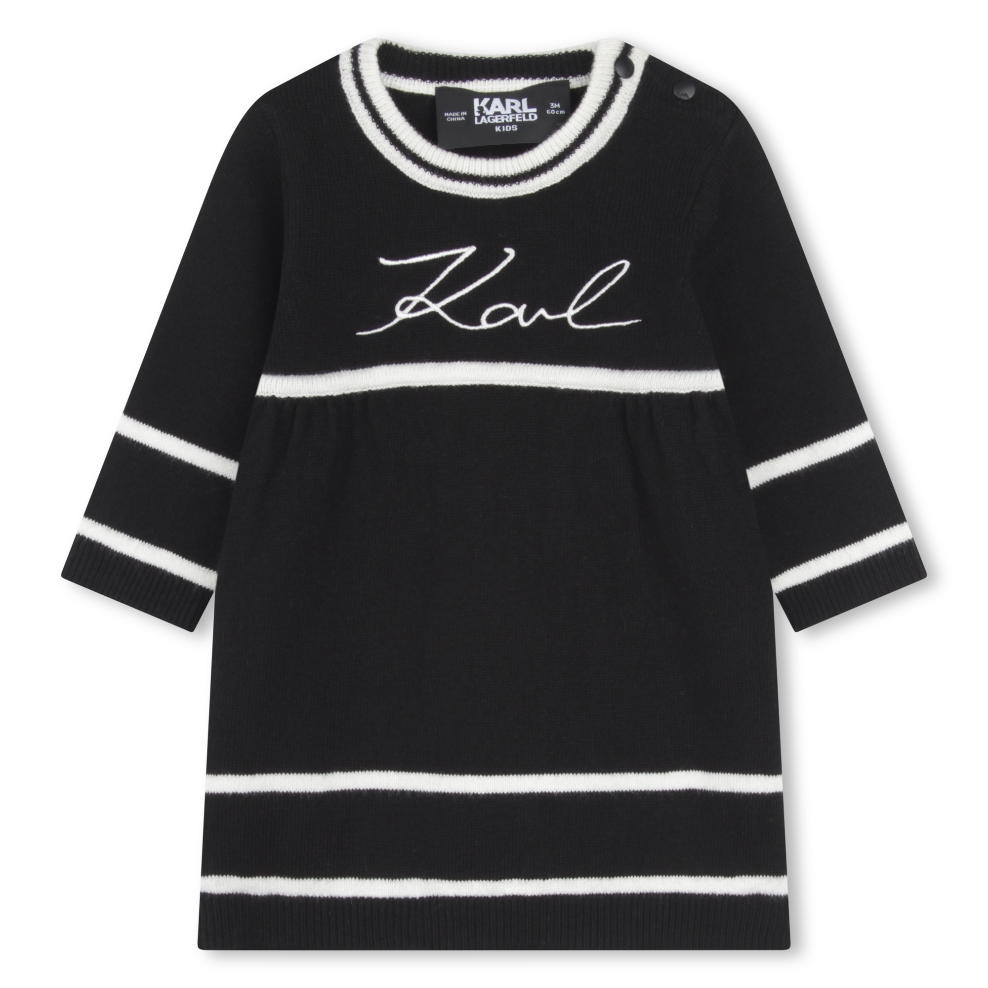 Cotton and cashmere knit dress KARL LAGERFELD KIDS for GIRL