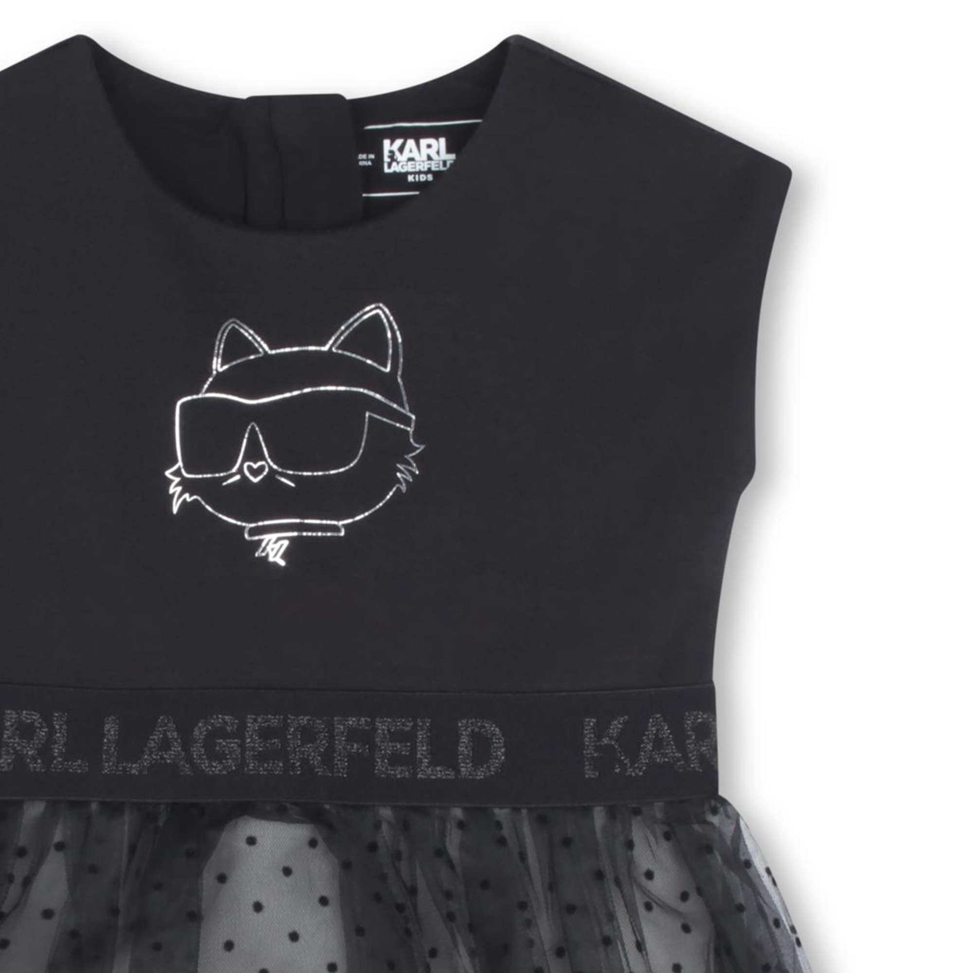 Feestelijke jurk 2 materialen KARL LAGERFELD KIDS Voor