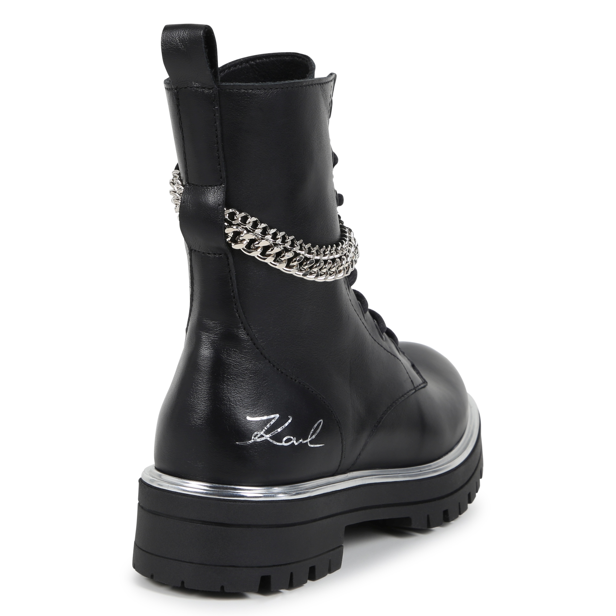 Bottines en cuir de vachette KARL LAGERFELD KIDS pour FILLE