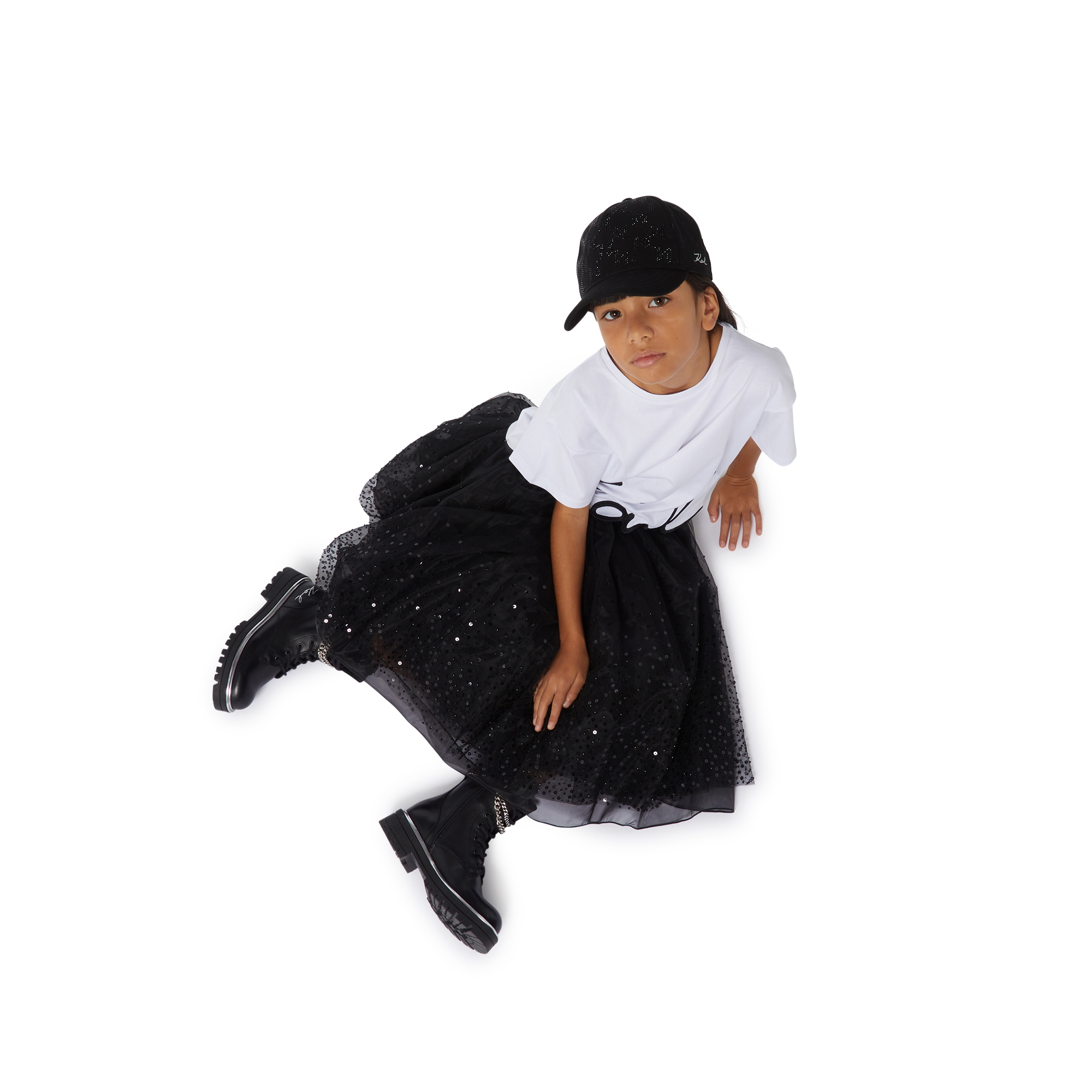 Bottines en cuir de vachette KARL LAGERFELD KIDS pour FILLE