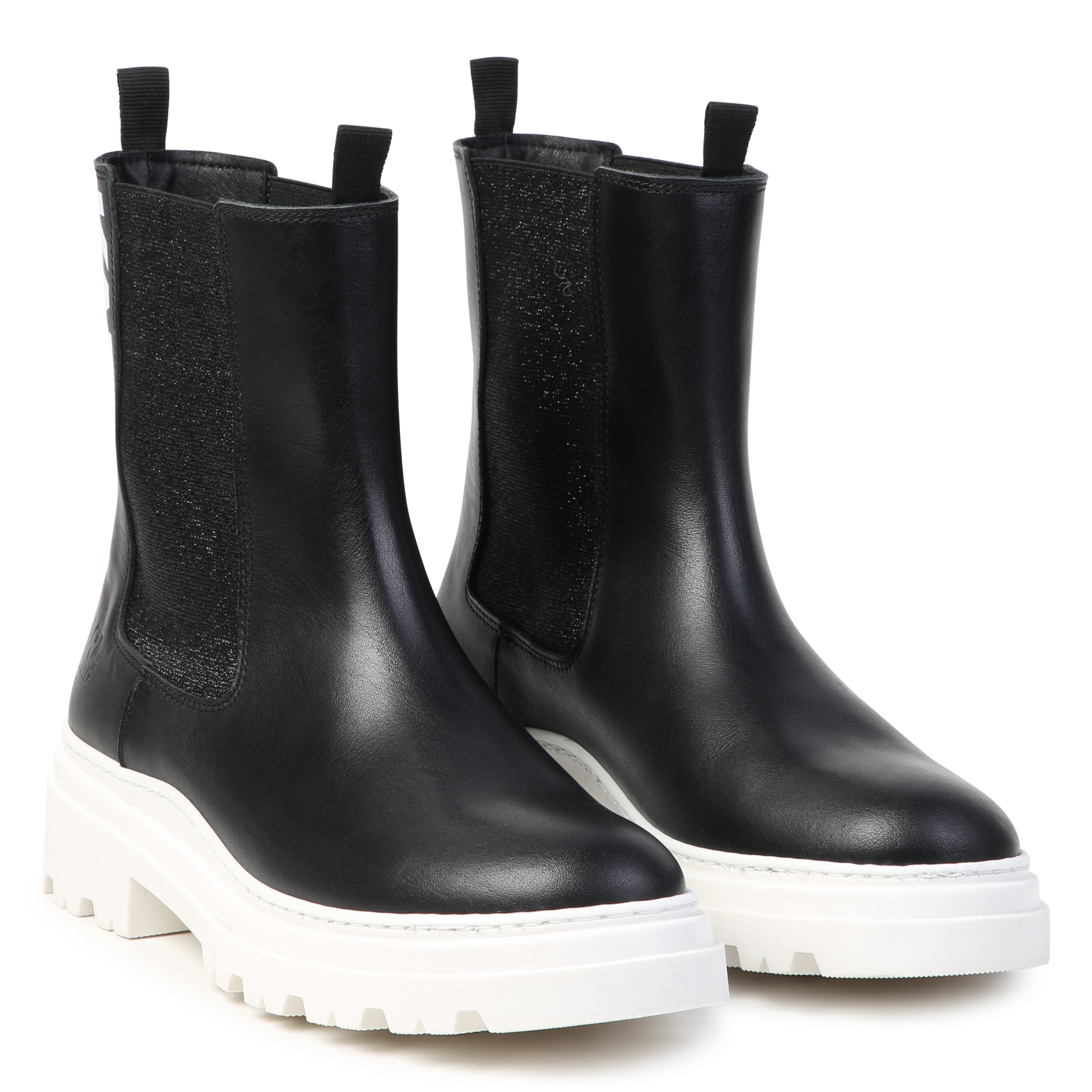 Bottines en cuir de vachette KARL LAGERFELD KIDS pour FILLE