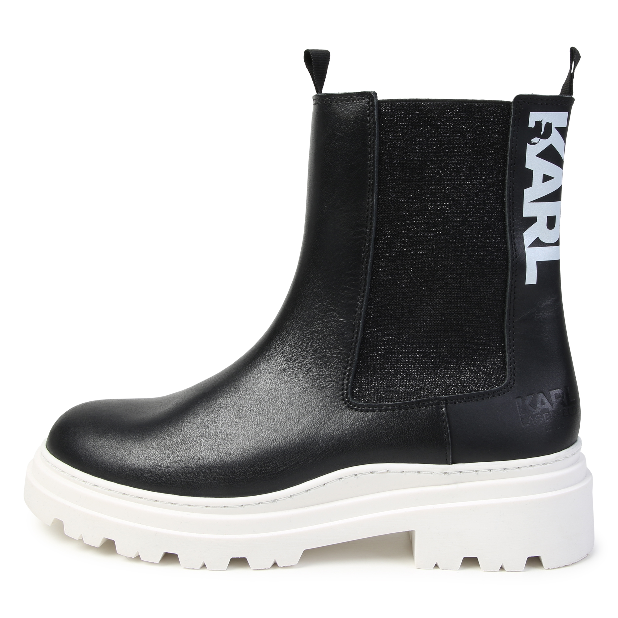 Bottines en cuir de vachette KARL LAGERFELD KIDS pour FILLE