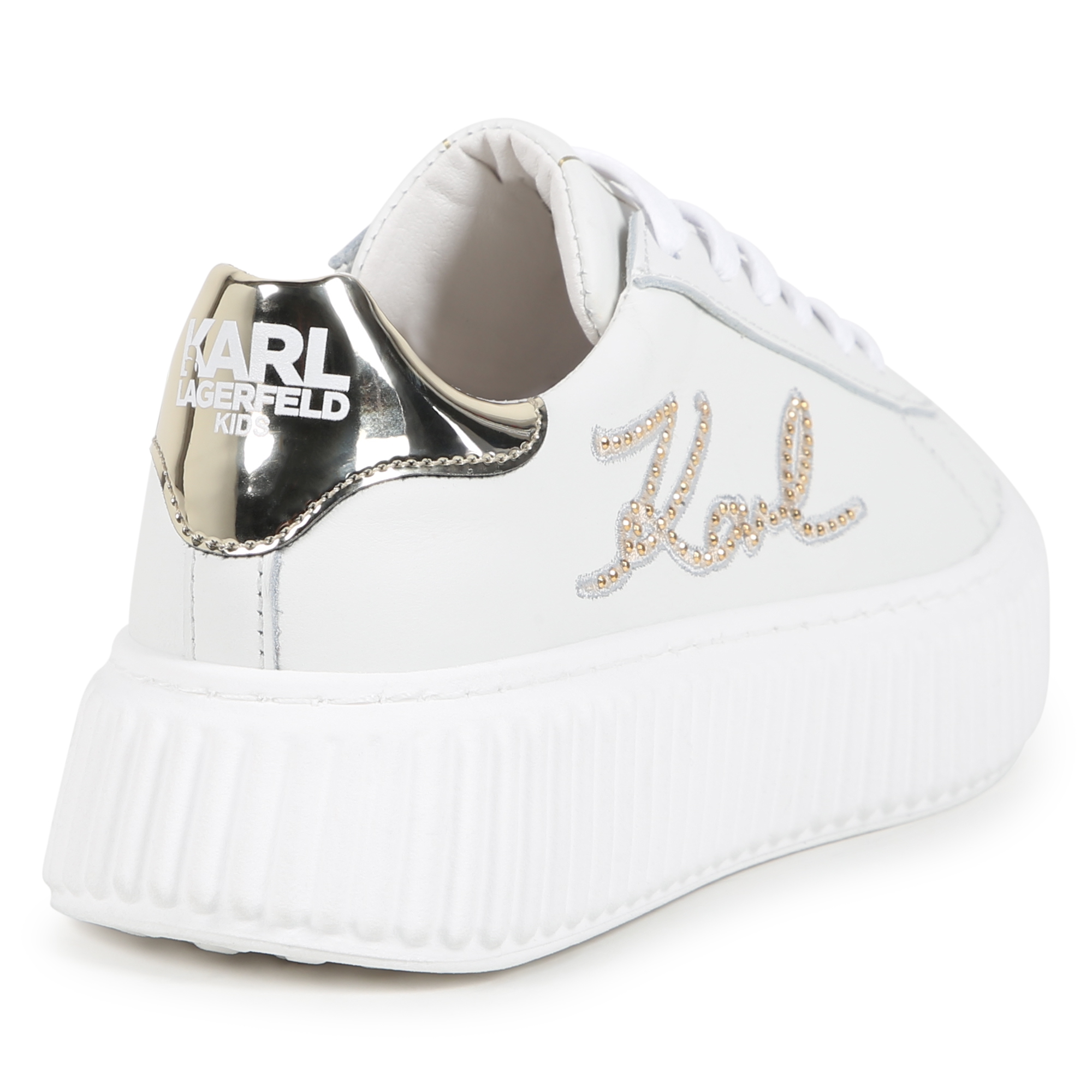 Baskets en cuir de vachette KARL LAGERFELD KIDS pour FILLE