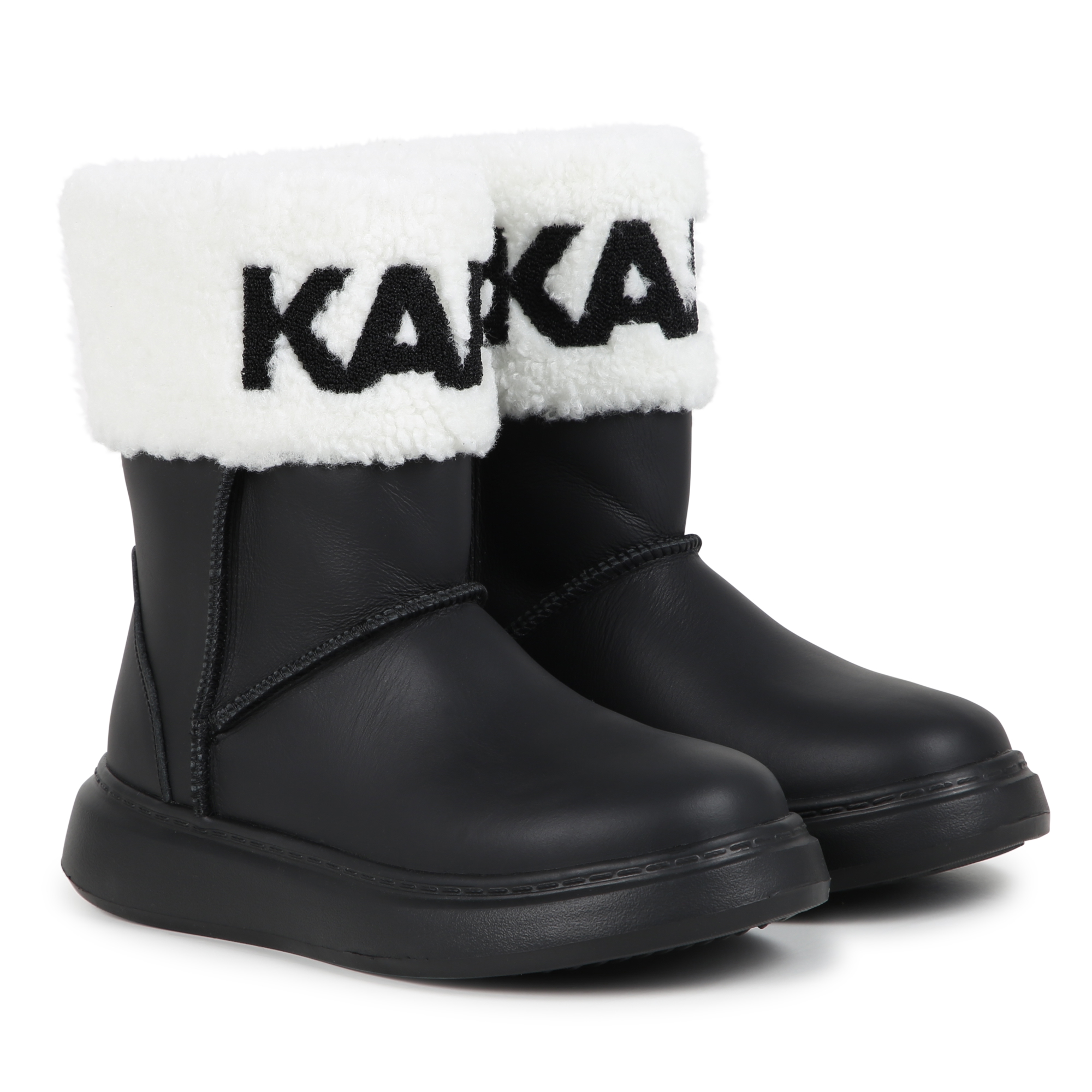 Bottines en cuir de vachette KARL LAGERFELD KIDS pour FILLE