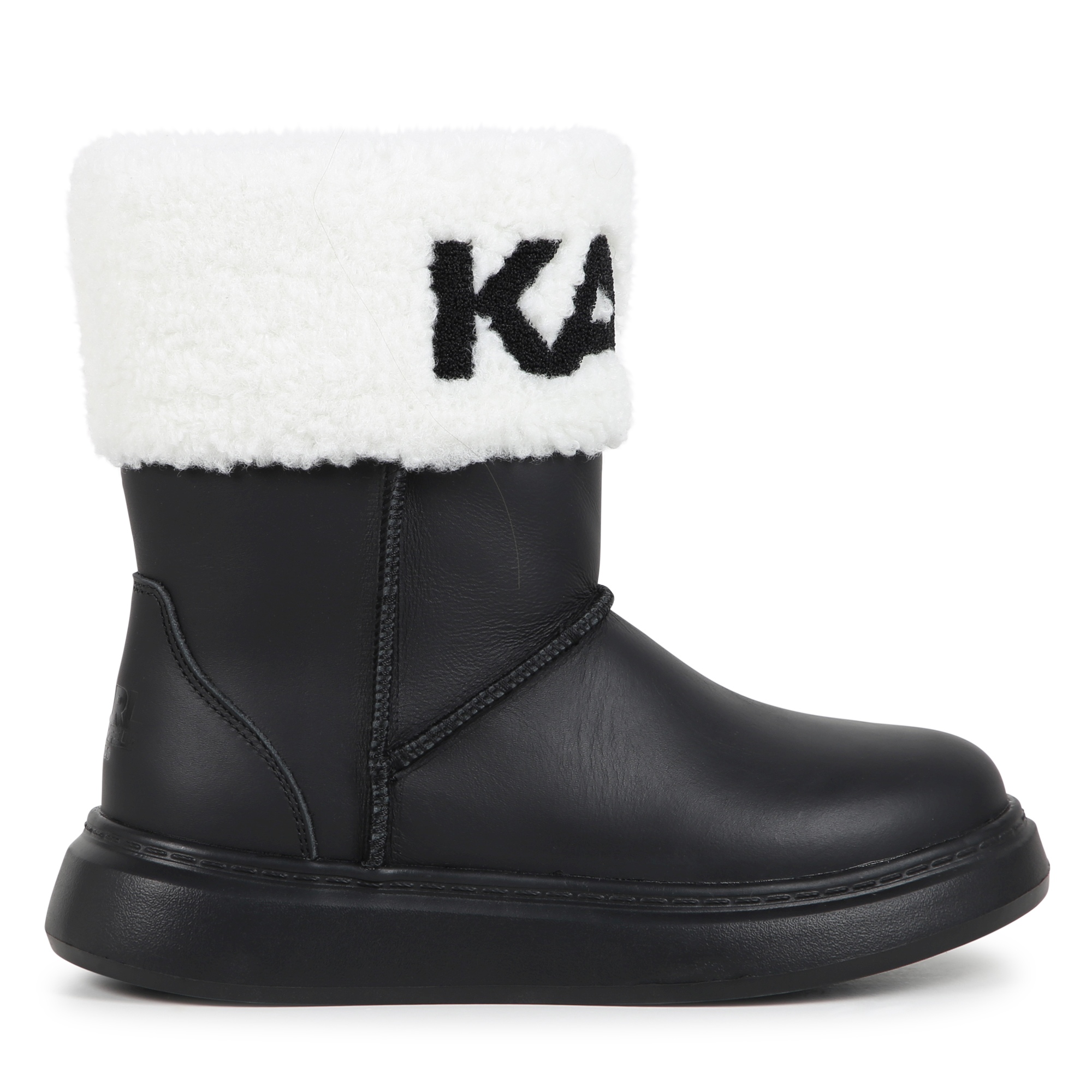 Cuffed leather ankle boots KARL LAGERFELD KIDS for GIRL