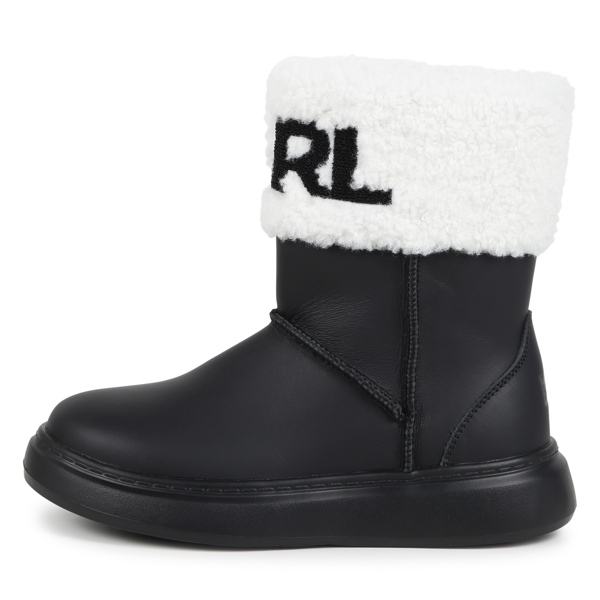 Bottines en cuir de vachette KARL LAGERFELD KIDS pour FILLE