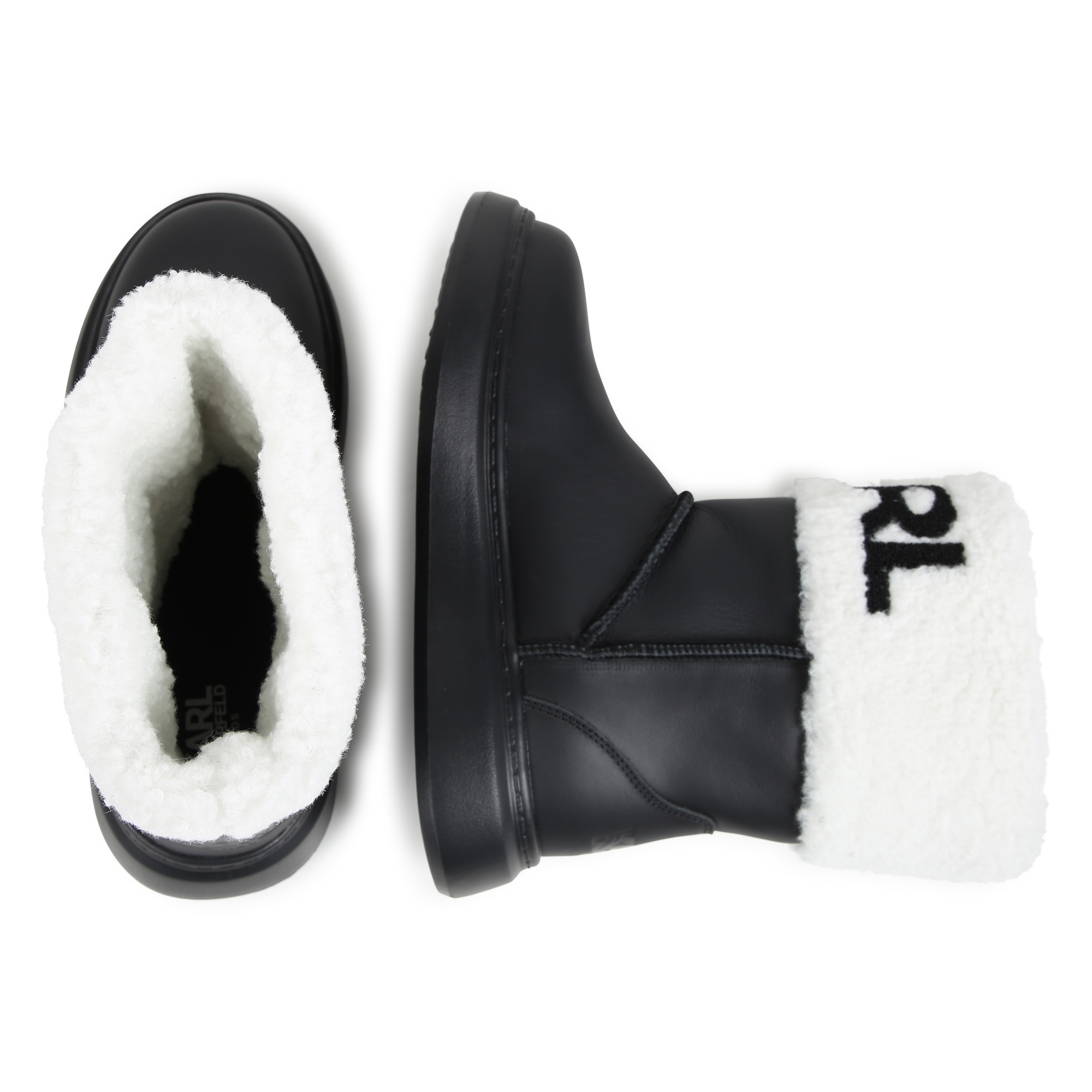 Bottines en cuir avec revers KARL LAGERFELD KIDS pour FILLE