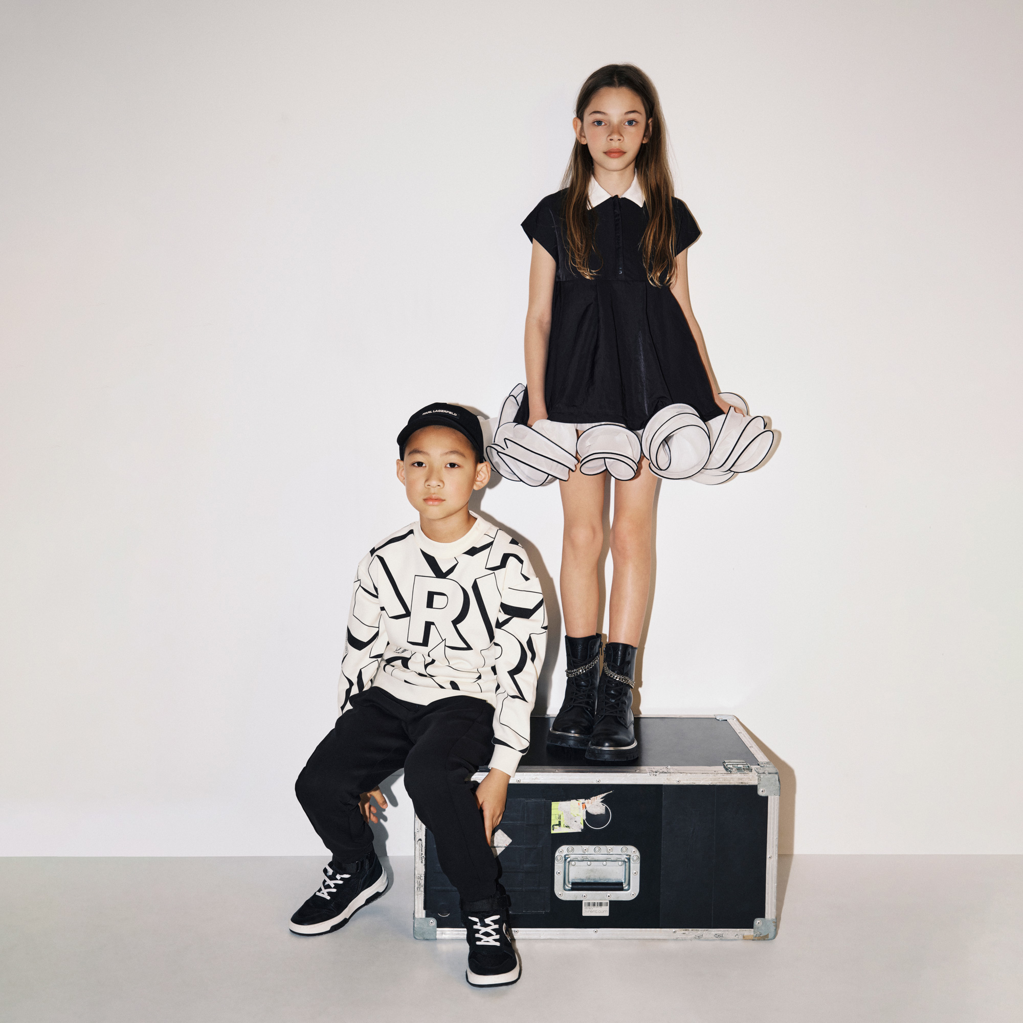 Baskets montantes en cuir KARL LAGERFELD KIDS pour GARCON