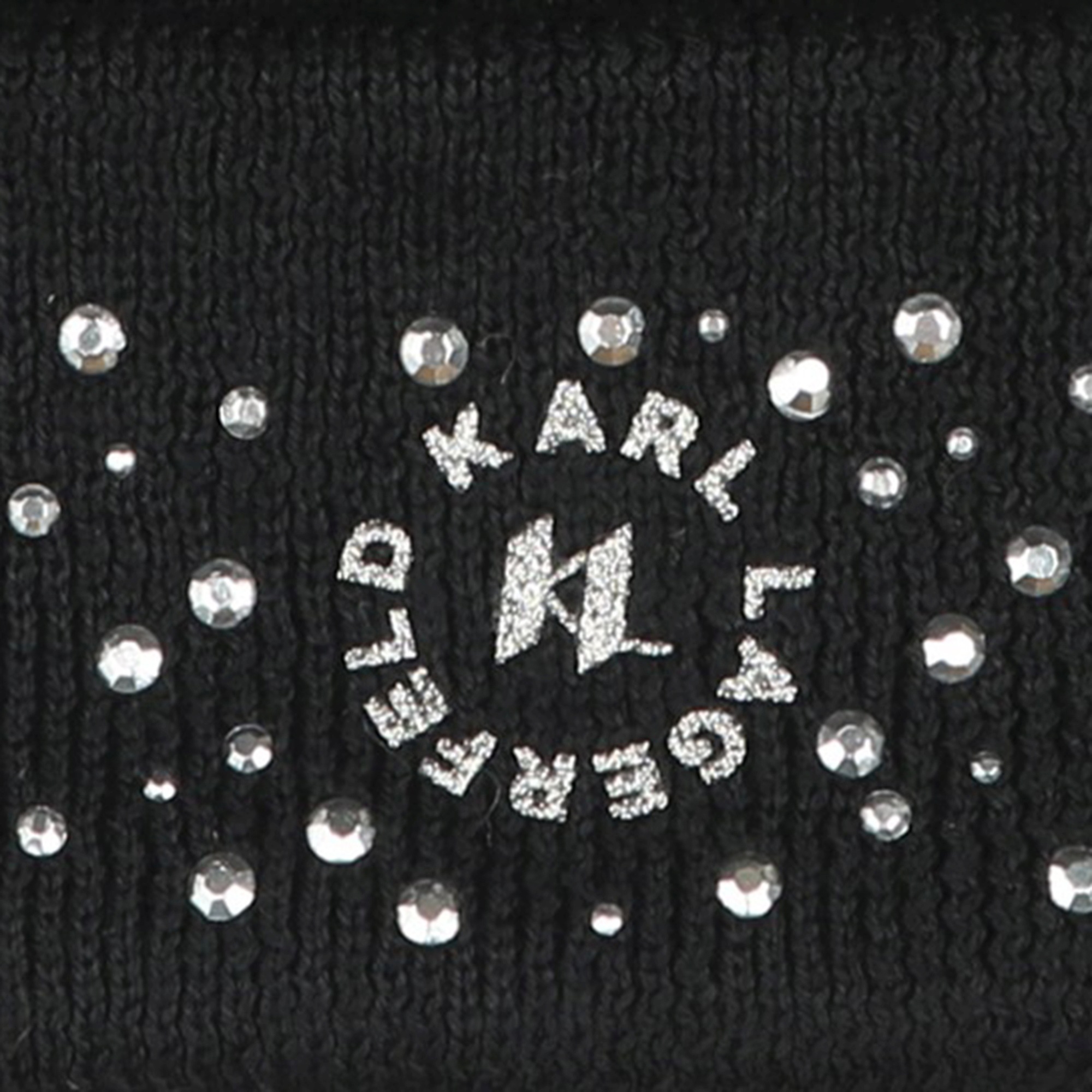 Knitted rhinestone hat KARL LAGERFELD KIDS for GIRL