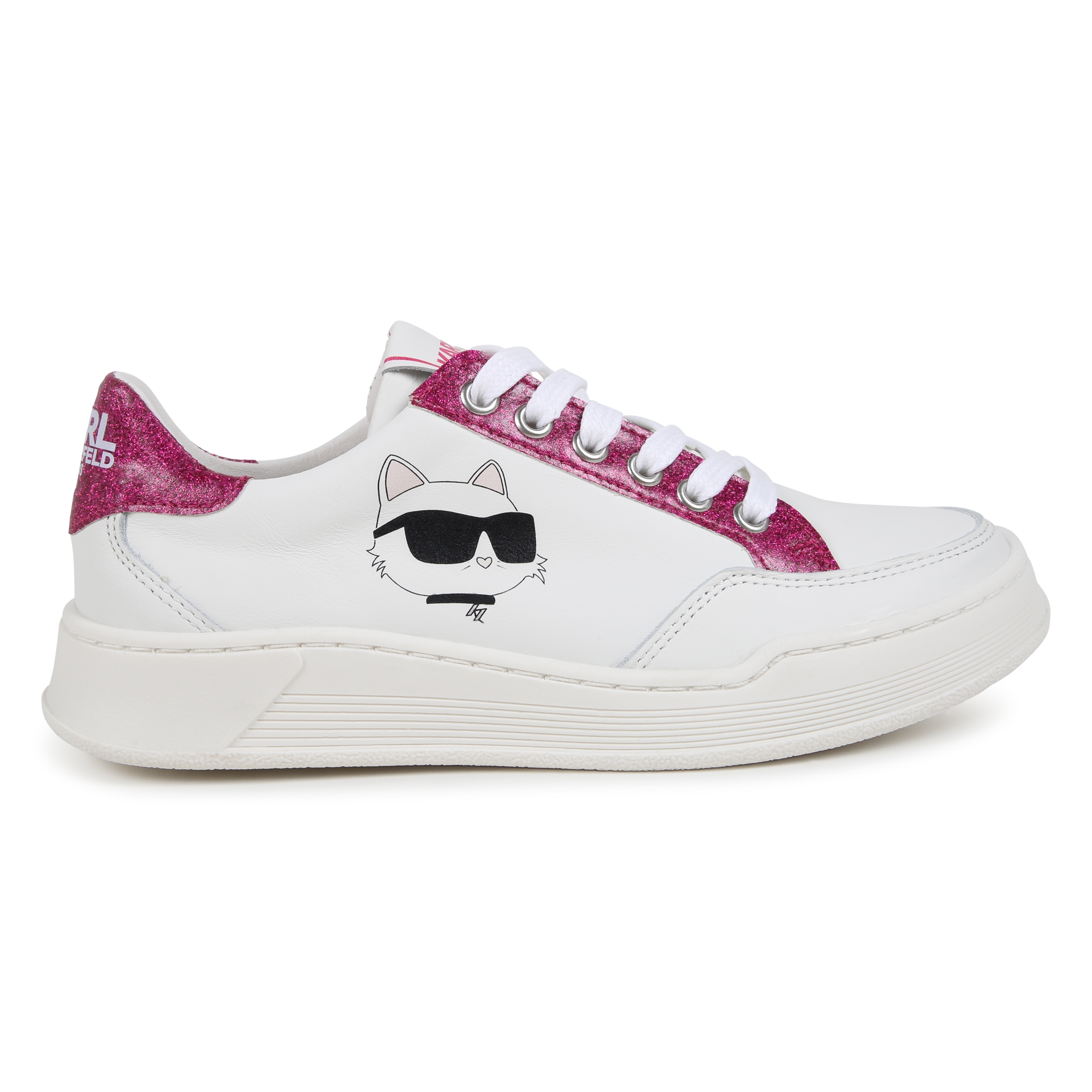 Basket en cuir à lacets KARL LAGERFELD KIDS pour FILLE