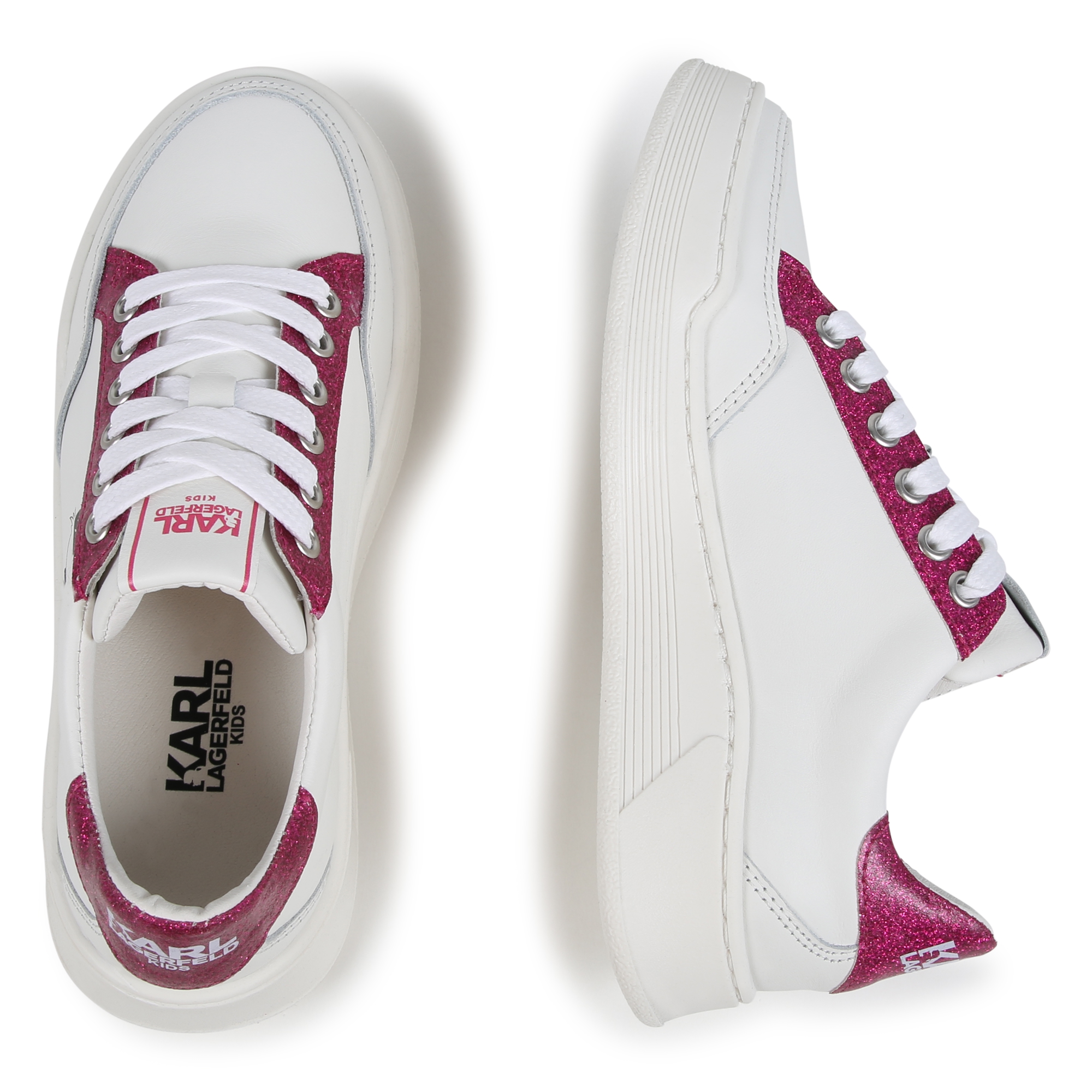 Sneakers di pelle con lacci KARL LAGERFELD KIDS Per BAMBINA