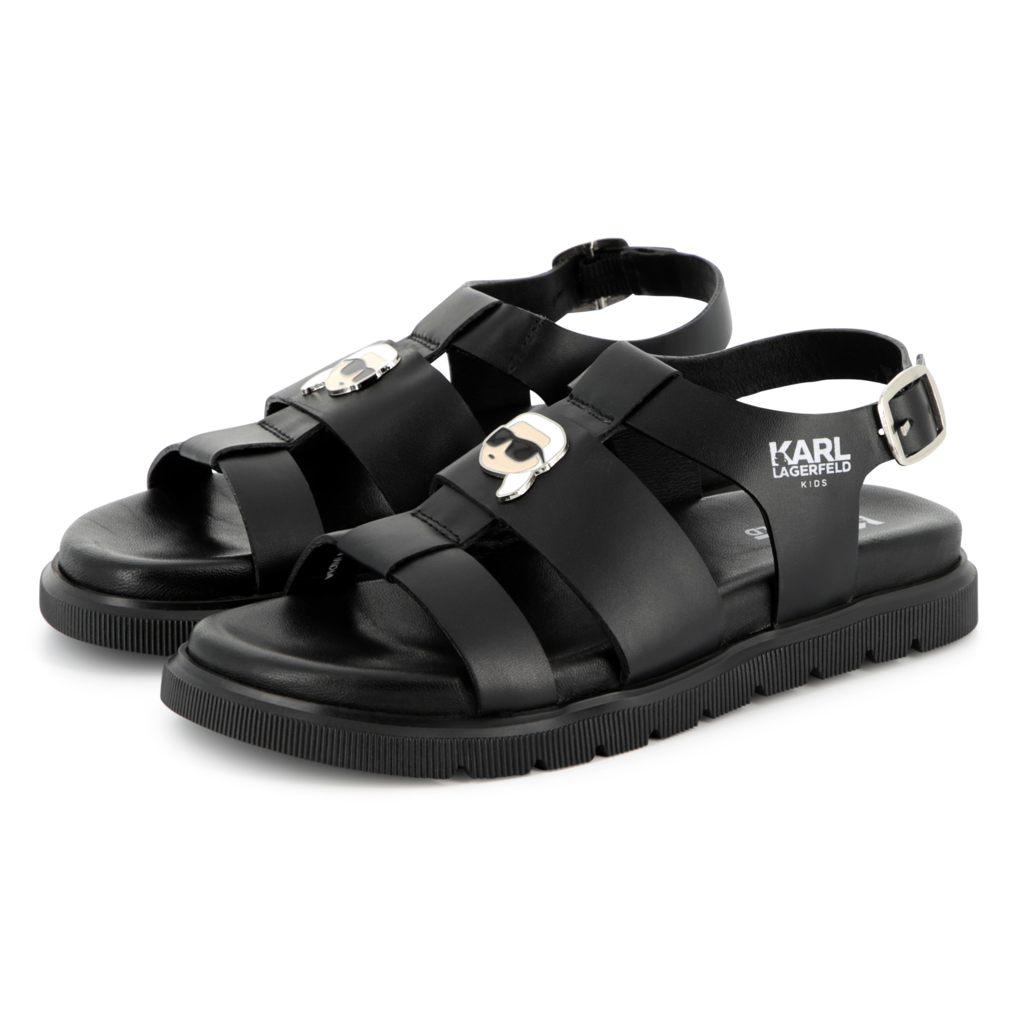 Buckled leather sandals KARL LAGERFELD KIDS for GIRL