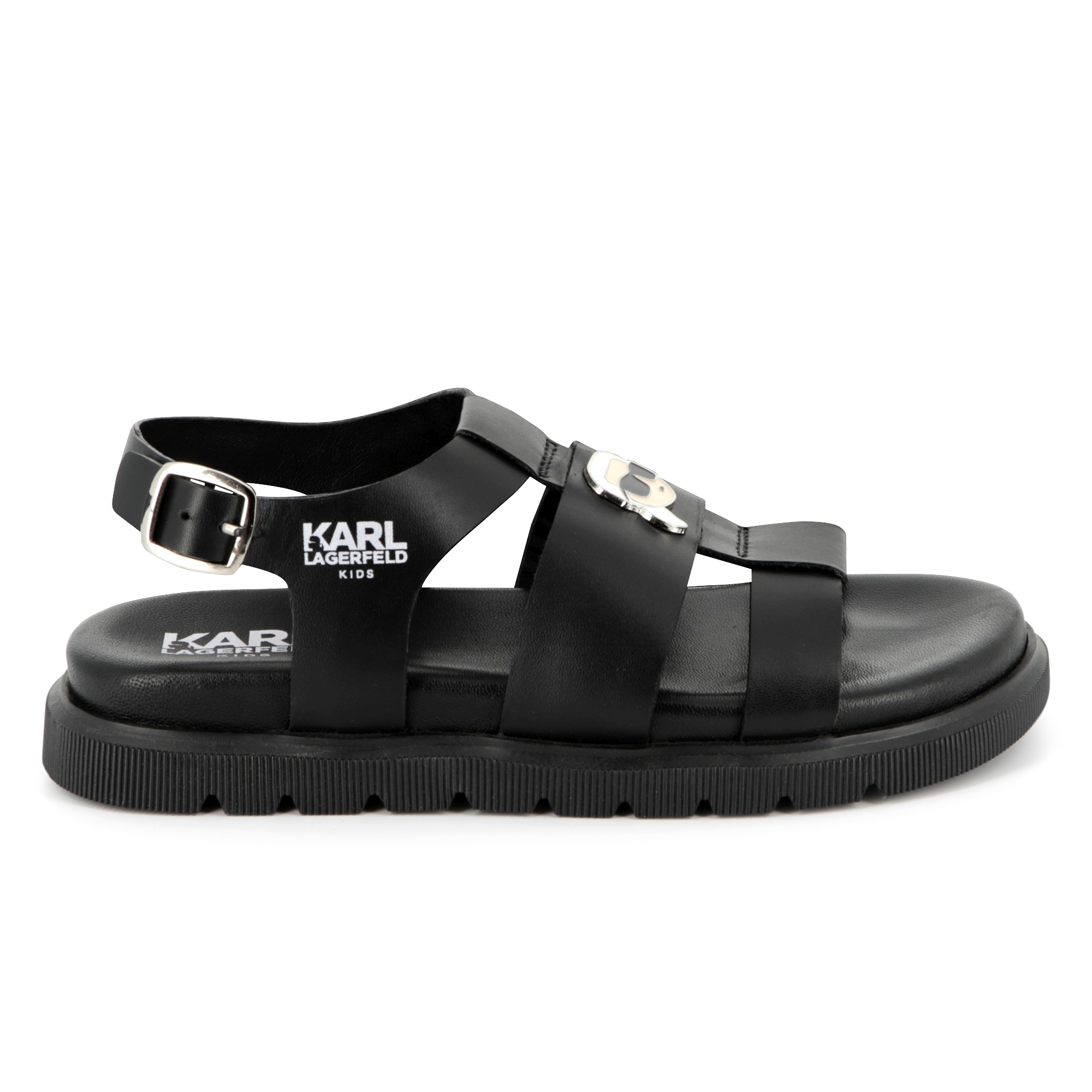 Leren sandalen met gesp KARL LAGERFELD KIDS Voor