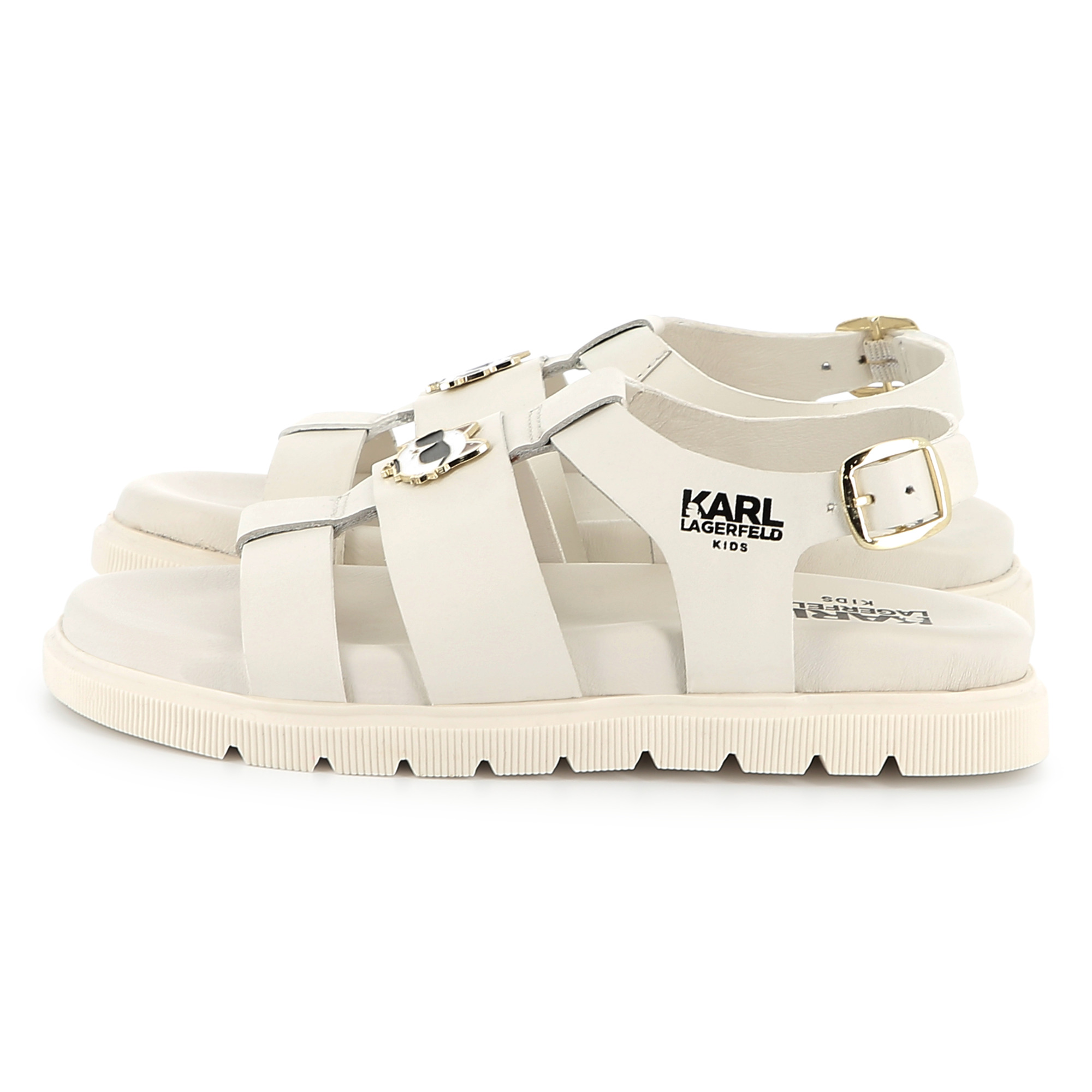 Buckled leather sandals KARL LAGERFELD KIDS for GIRL