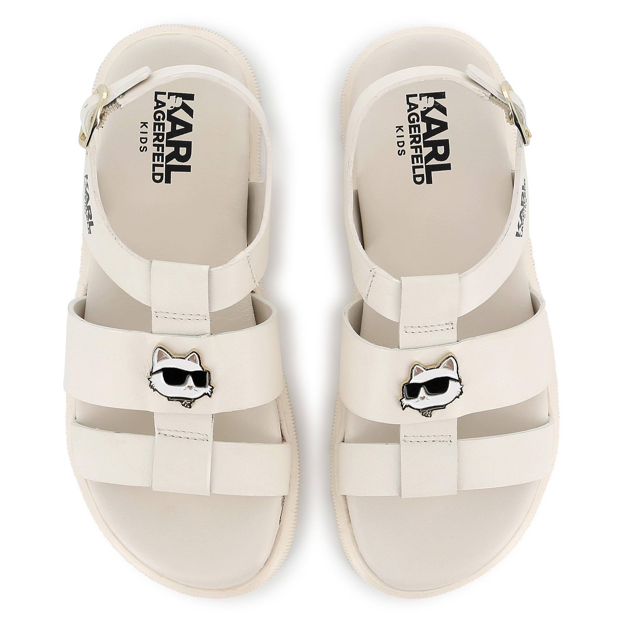 Leren sandalen met gesp KARL LAGERFELD KIDS Voor